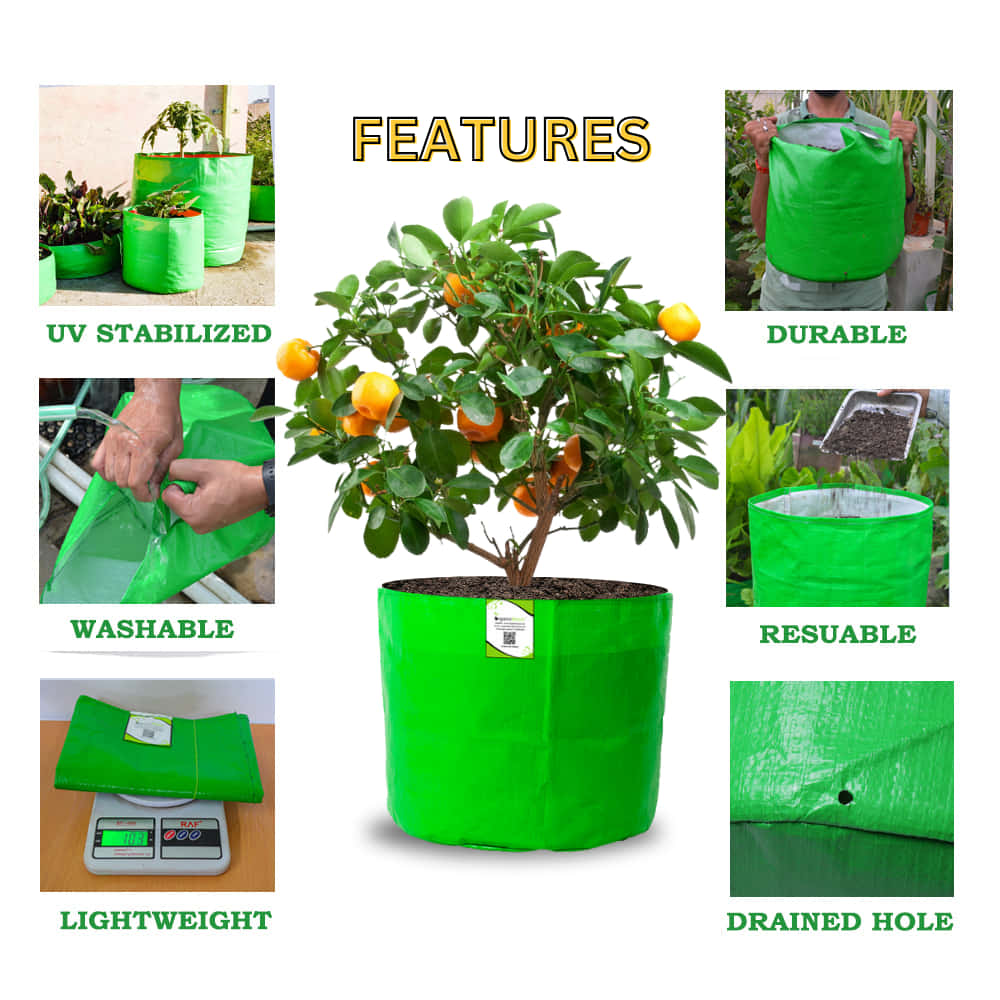 HDPE 18x18 Grow Bags for Terrace Gardening Extra Thick Premium Quality Grow Bags