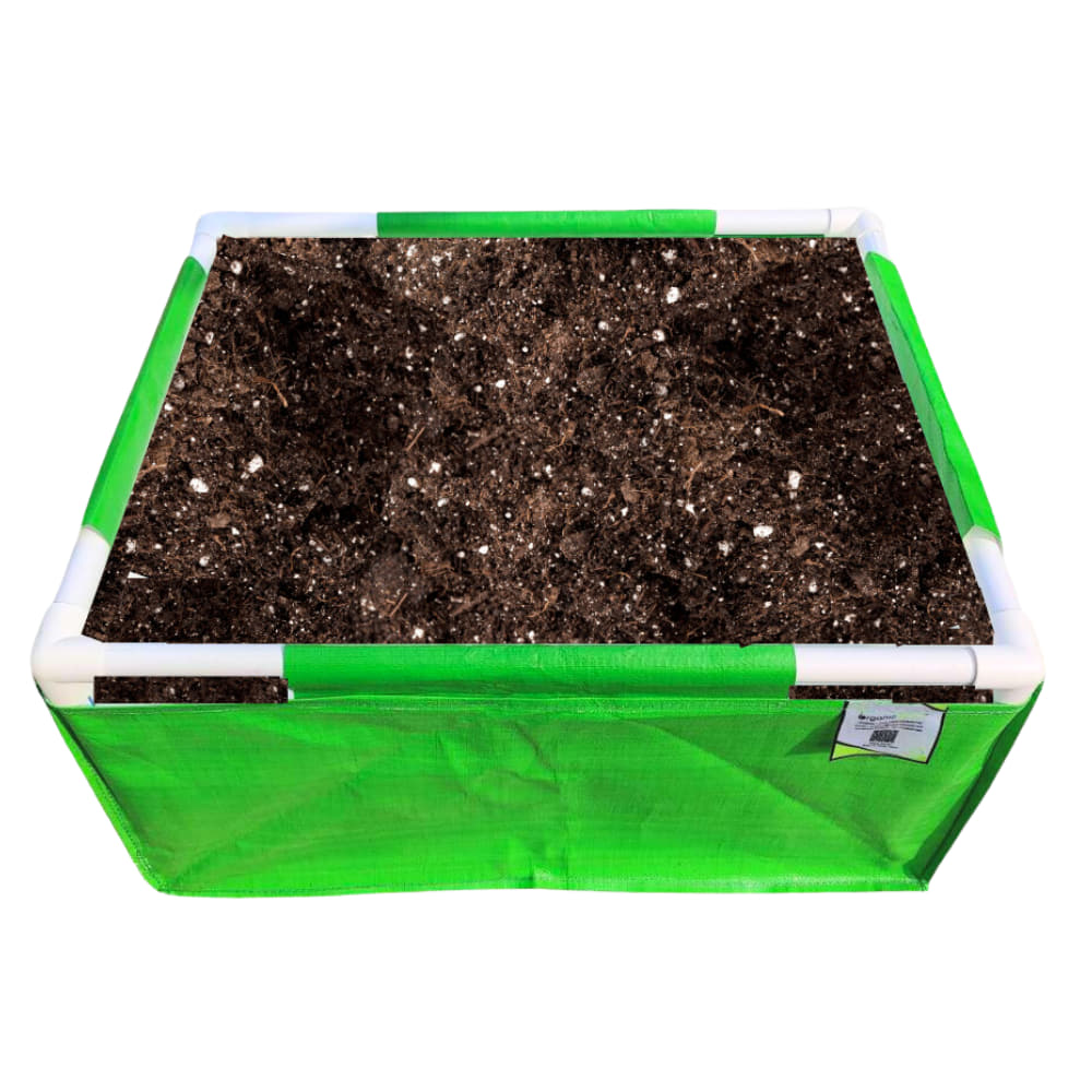 OrganicBazar 24x18x12 Rectangular Grow Bags with PVC Support Pipes for Terrace Garden
