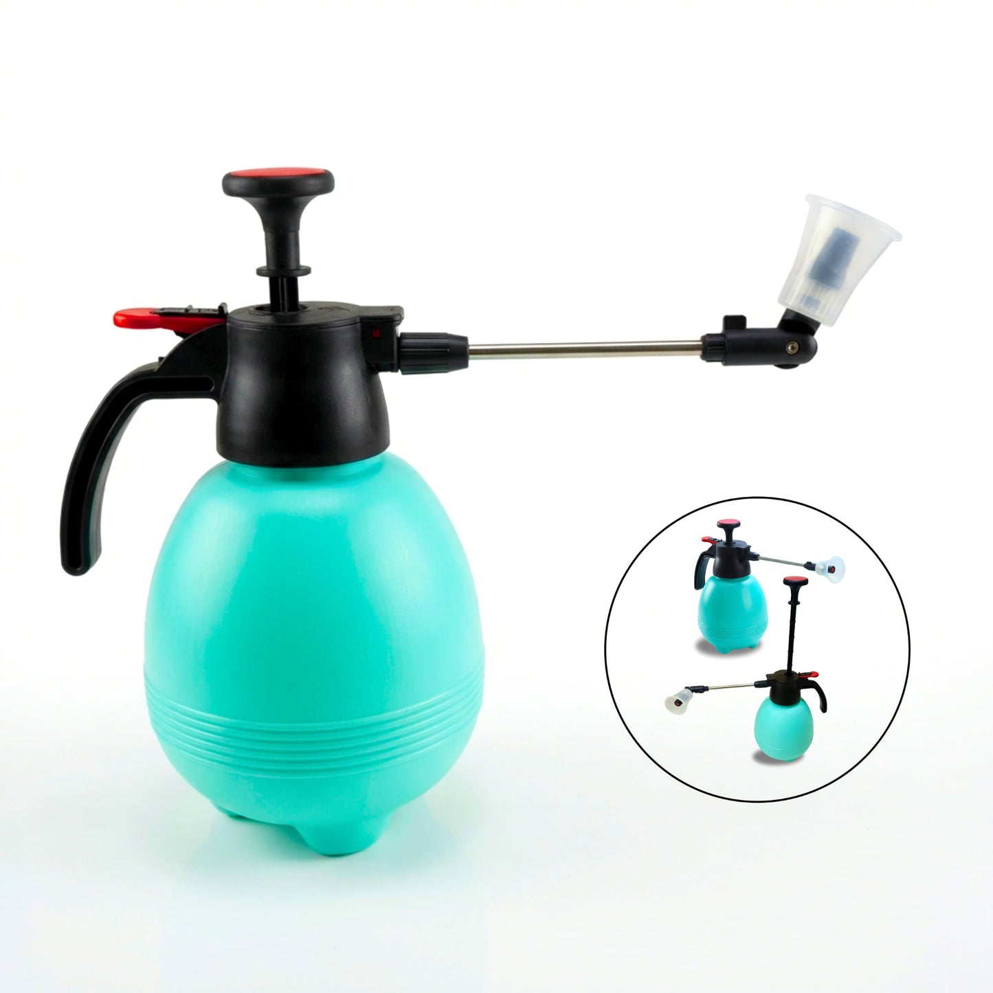 Spray Pump 360° Nozzle with Extended Wand for Gardening, Cleaning & Multipurpose Use (2L, Teal Color) | Adjustable Mist & Stream | Pressure Pump Sprayer