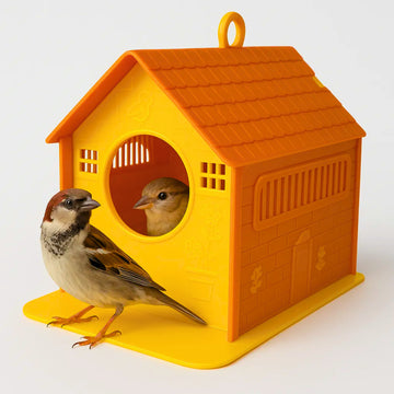 Plastic Bird House Foldable Bird Nest for Sparrows | Outdoor Nesting Shelter for Balcony & Garden | Lightweight & Weather-Resistant Bird Home with Air Ventilation