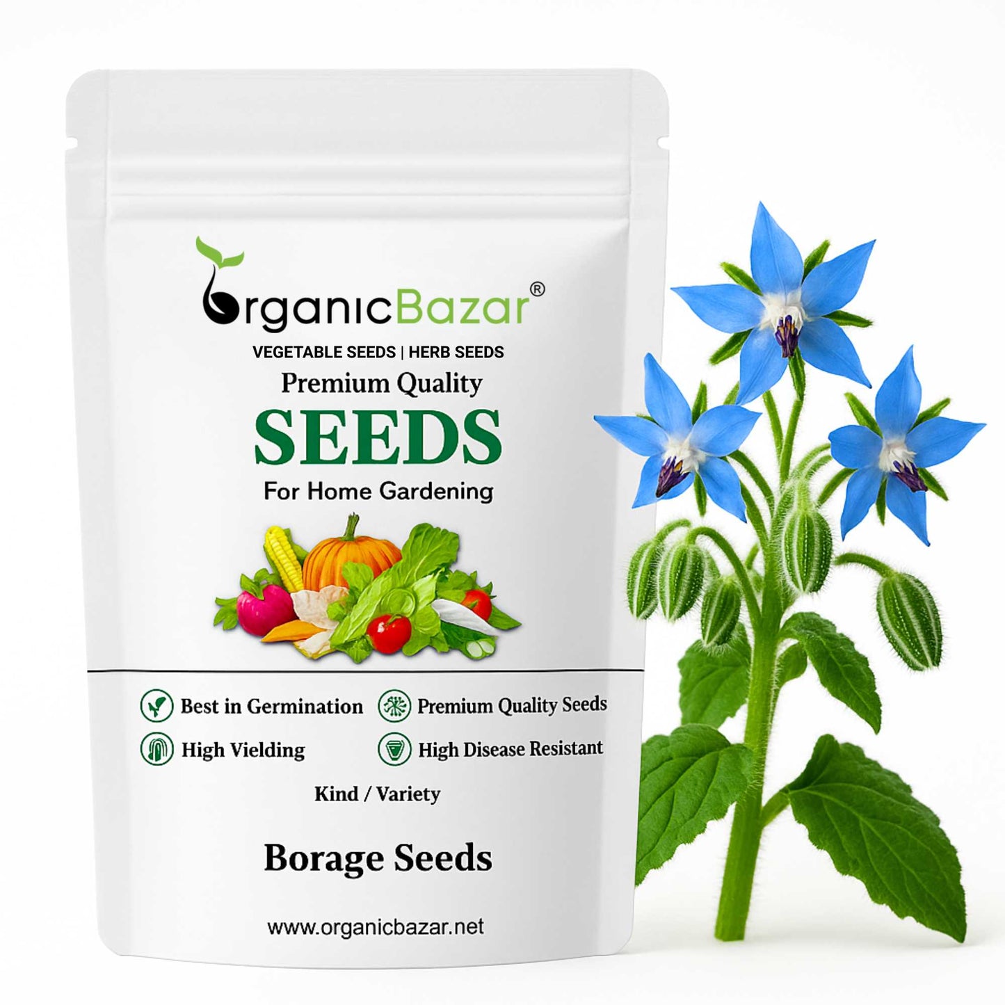 Borage Seeds (50 Seeds) Premium Quality for Home Gardening