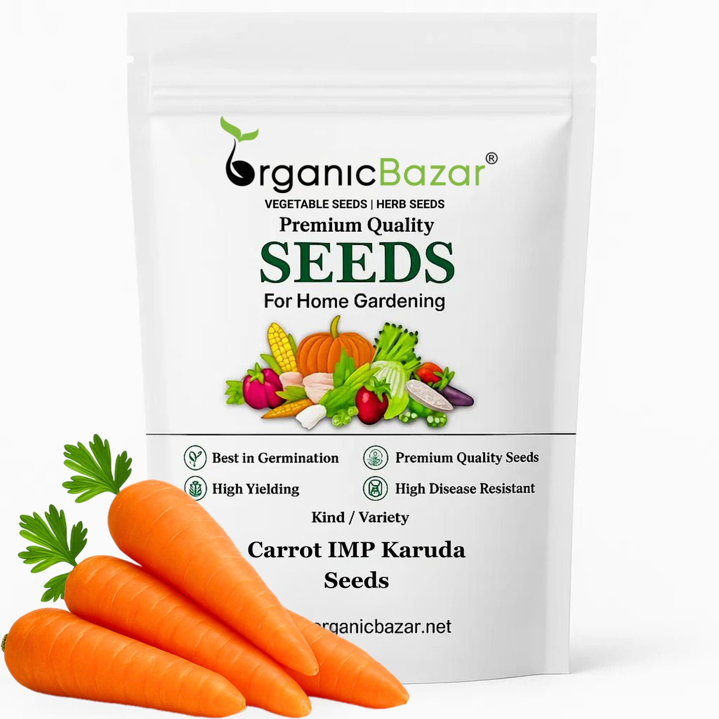 Carrot IMP Karuda Seeds - 1000 Seeds (Gajar/गाजर के बीज)