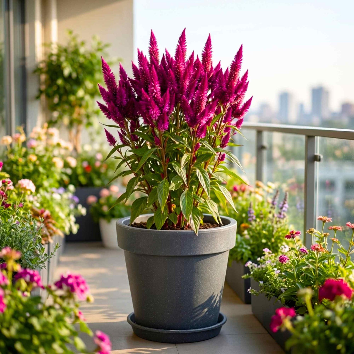 Celosia Celway Purple Flower Seeds (100 Seeds) High Germination, Easy To grow, Colorful Flower Seeds for Balcony Gardening