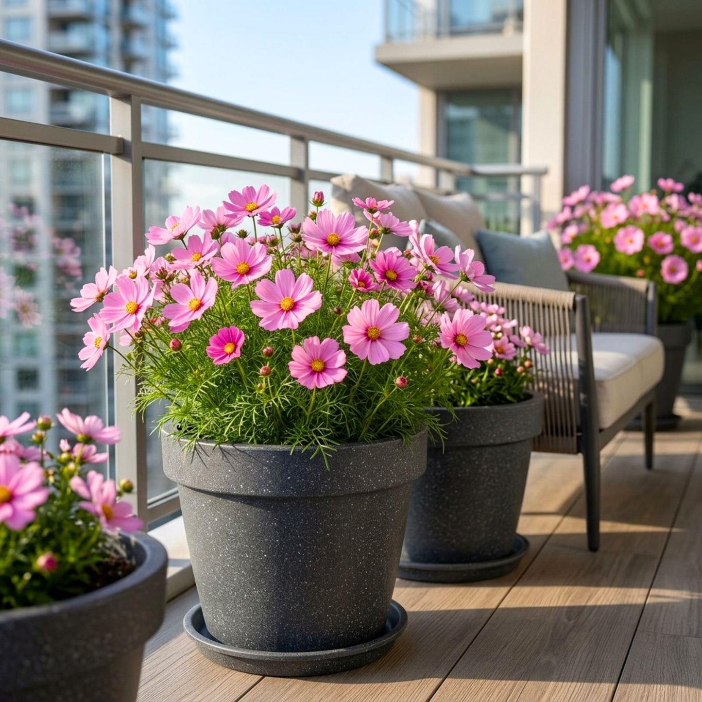 Cosmos Sensation Dwarf Pink Flower Seeds (100 Seeds)