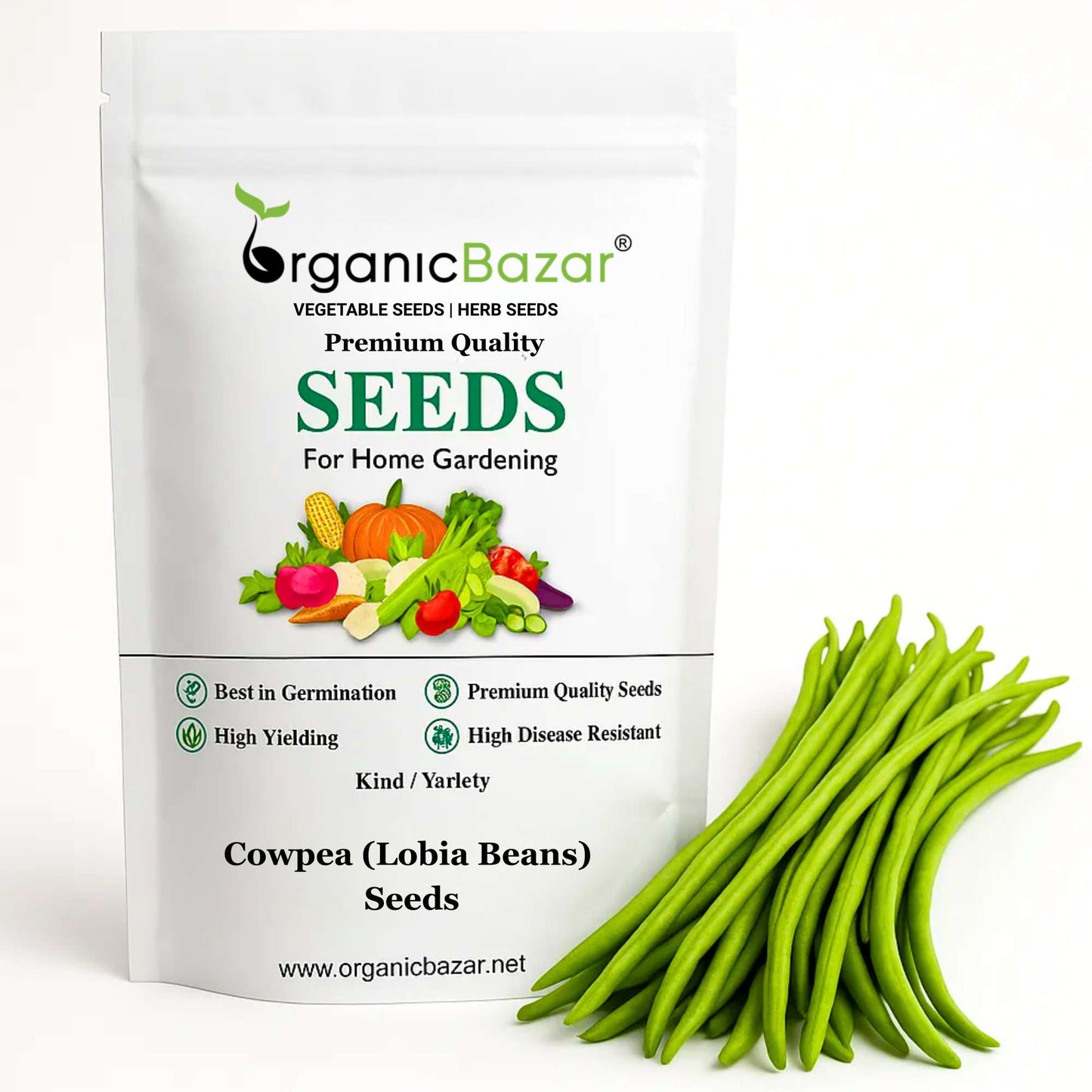 Cowpea (Lobia Beans) Seeds - 50 Seeds (Barbati/ लोबिया/बरबटी के बीज) High Germination, Easy to Grow, High Yield Seeds For Terrace Gardening