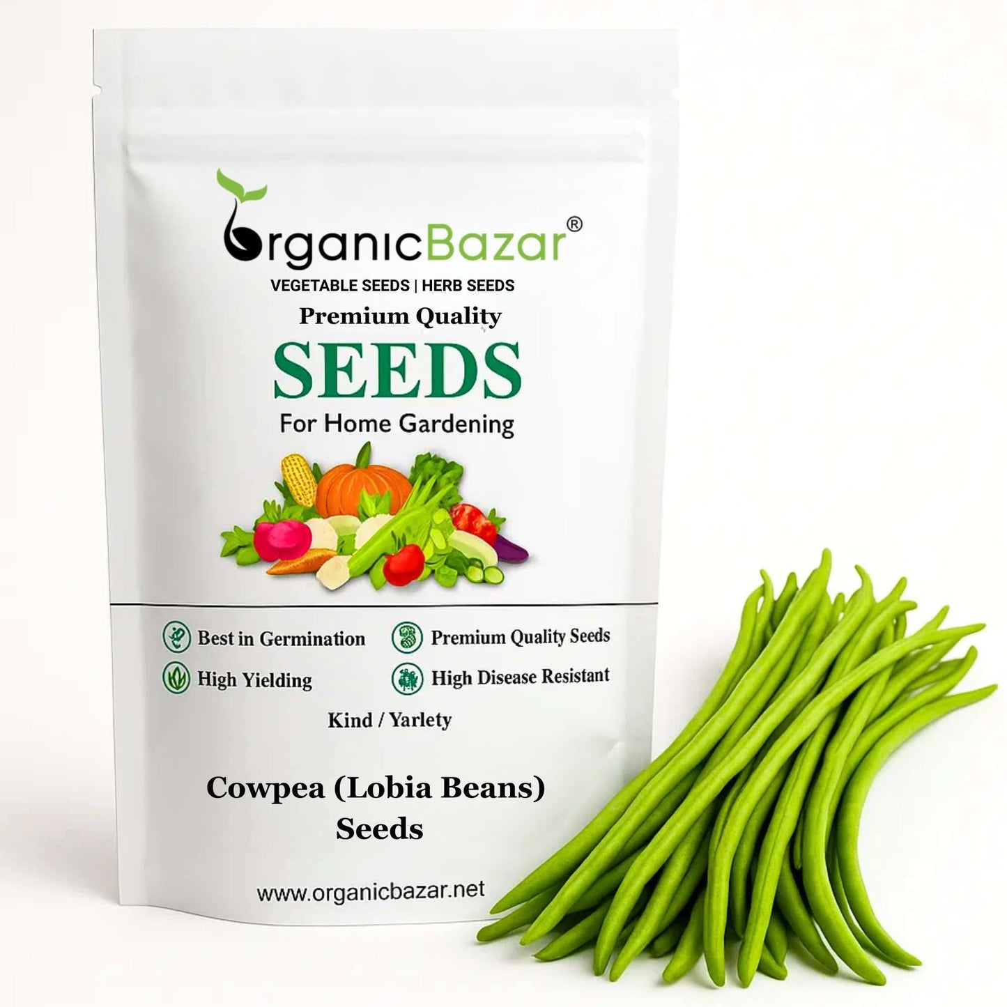 Cowpea (Lobia Beans) Seeds - 50 Seeds (Barbati/ लोबिया/बरबटी के बीज) High Germination, Easy to Grow, High Yield Seeds For Terrace Gardening