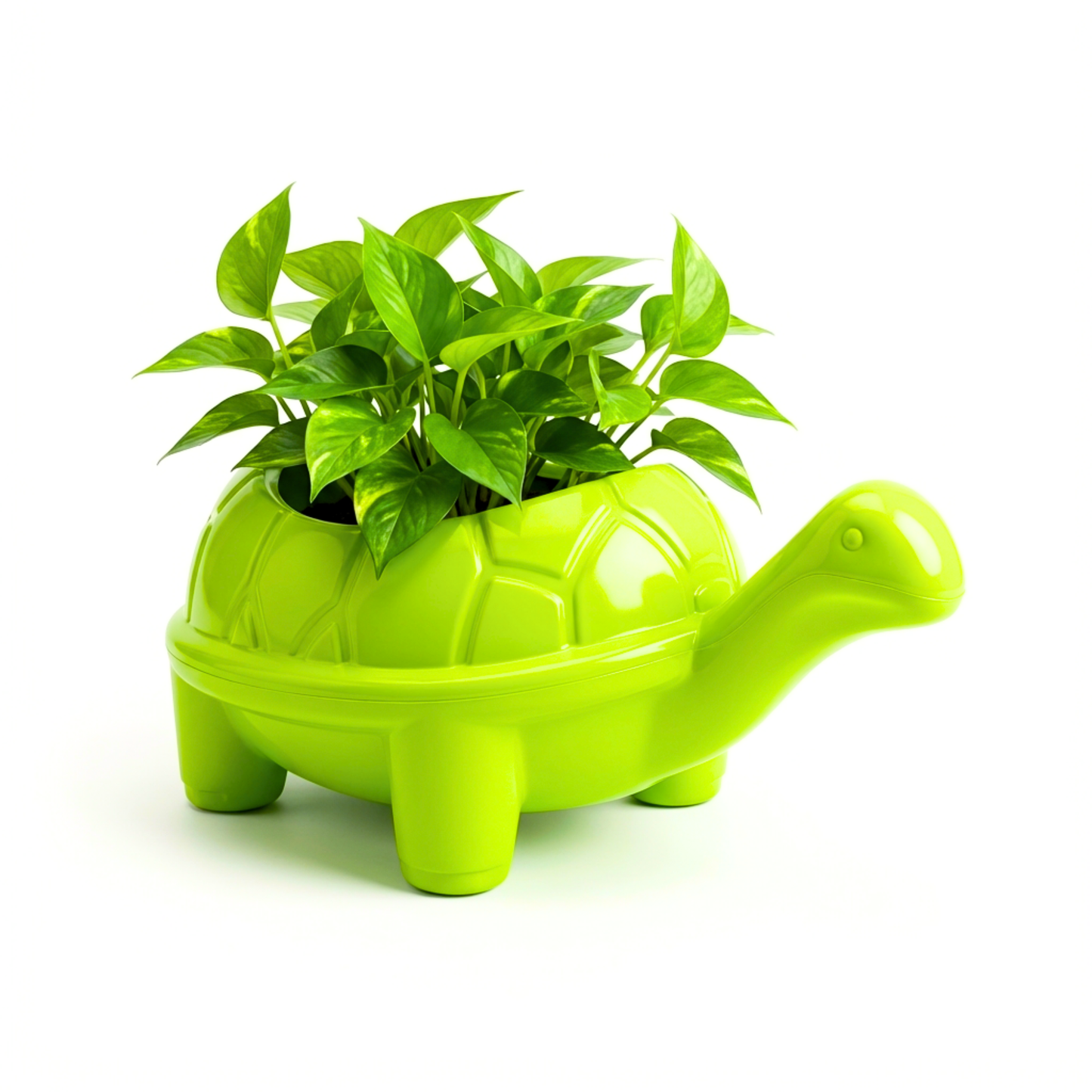 Tortoise Plastic Pot, Unique and Charming Decorative Planters, Ideal for Indoor and Outdoor Gardening or Gifting Purpose (Pack of 1, Lime Green)