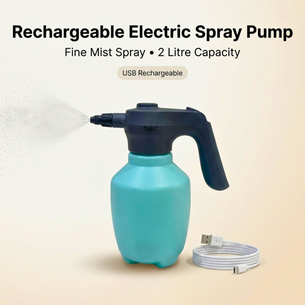 Electric Spray Pump Garden Sprayer – 2 Litre | Automatic Watering Can | Rechargeable | For Plants, Cleaning and More