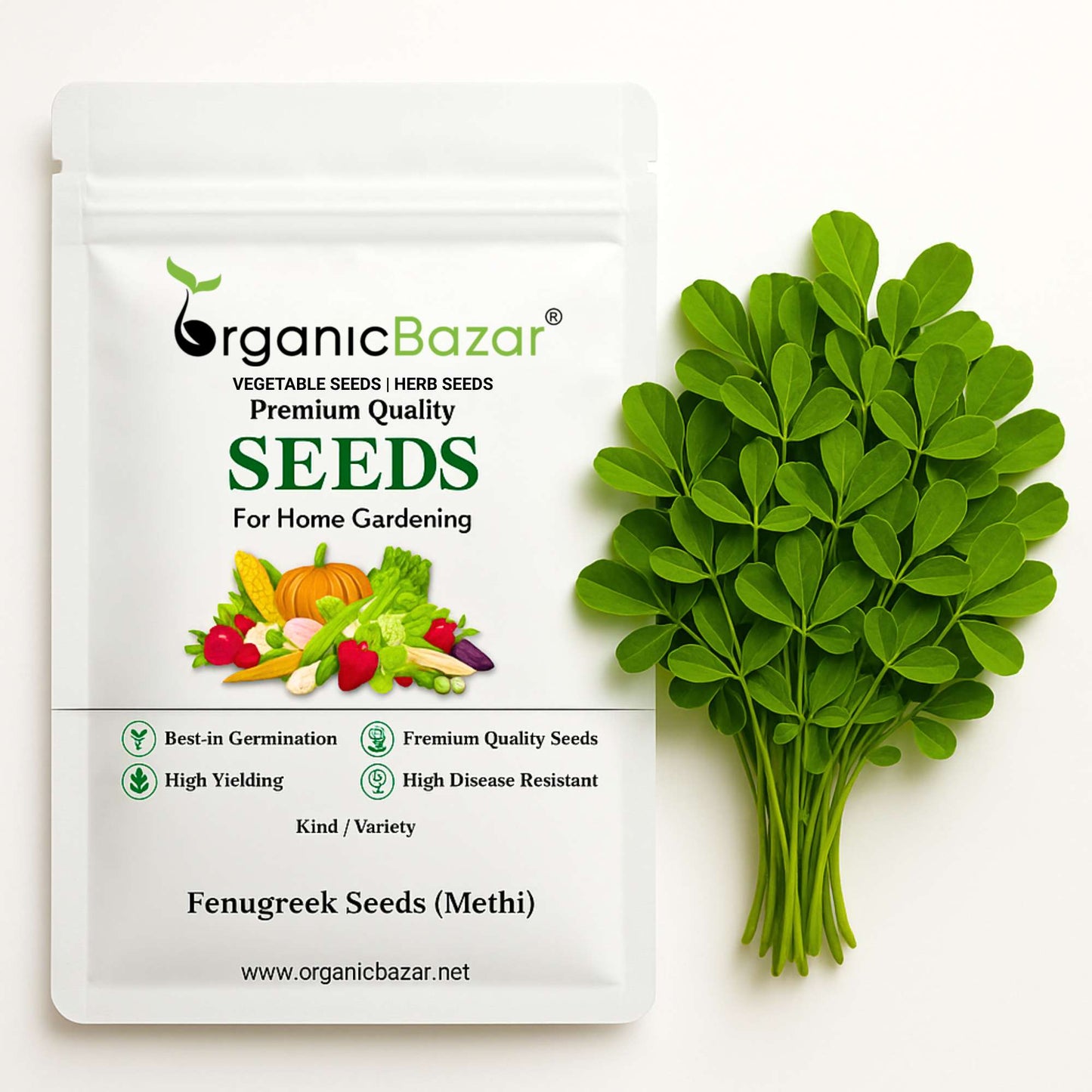 Fenugreek Seeds (Methi) मेथी के बीज - (20g) High Germination, Easy to Grow Leafy vegetable Seeds