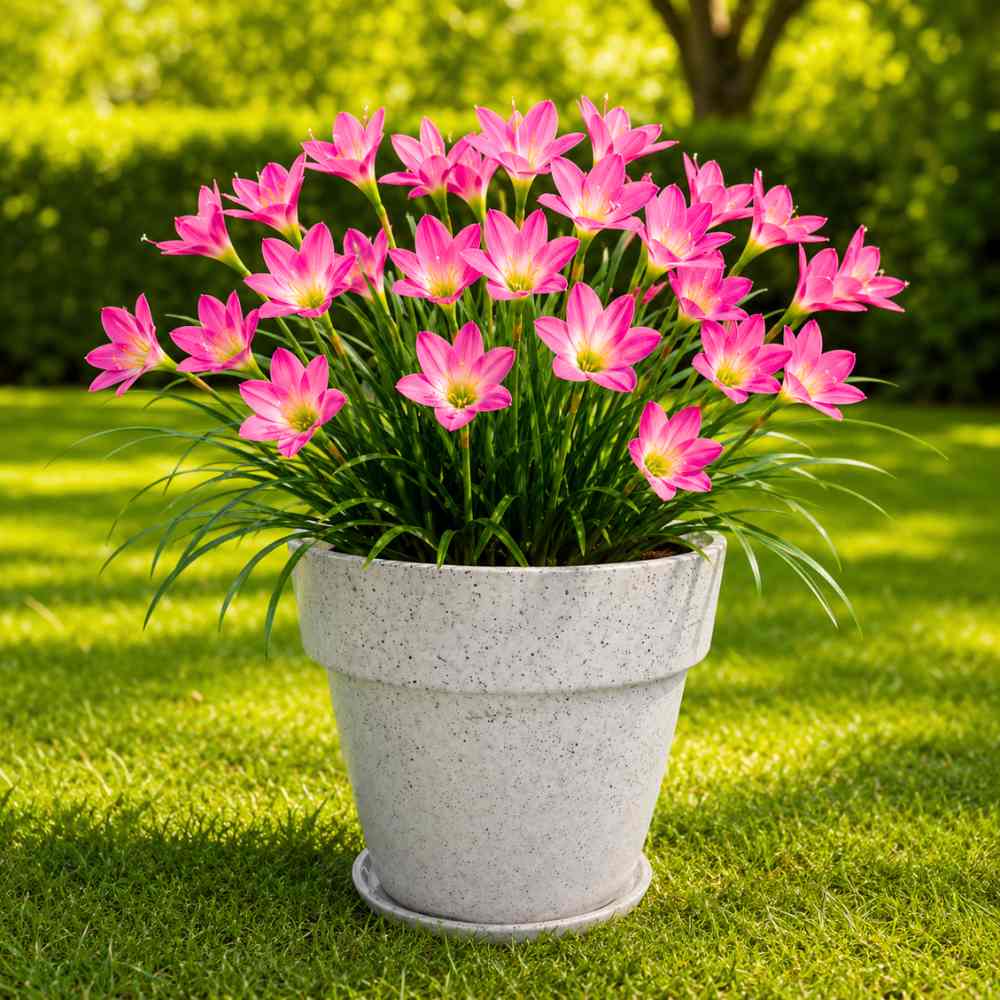 Rain Lily Pink Flower Bulbs (10N) Easy To grow Flower Bulbs For Terrace Gardening