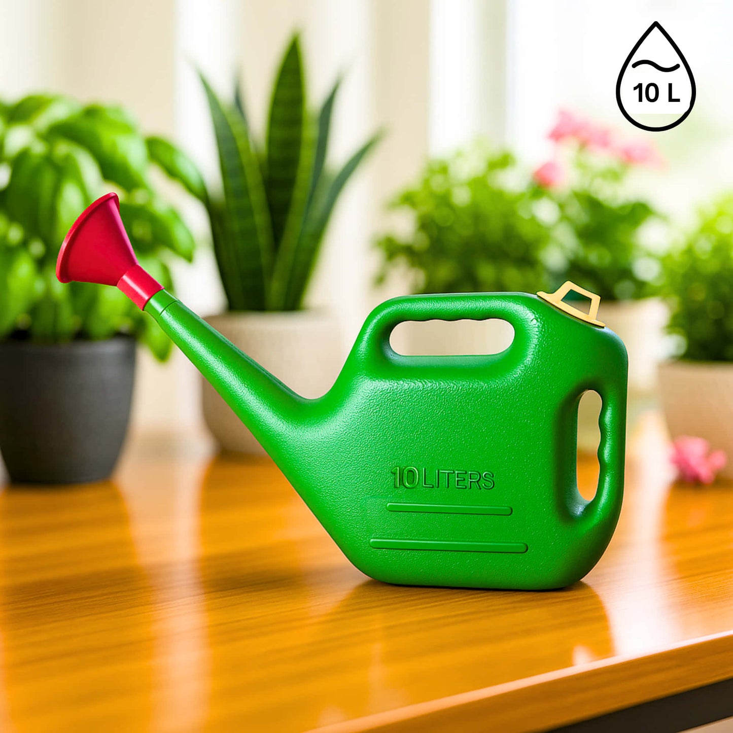 Watering Can With Detachable Sprinkler Green