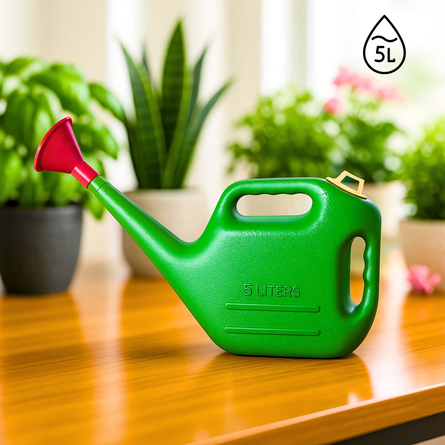 Watering Can With Detachable Sprinkler Green