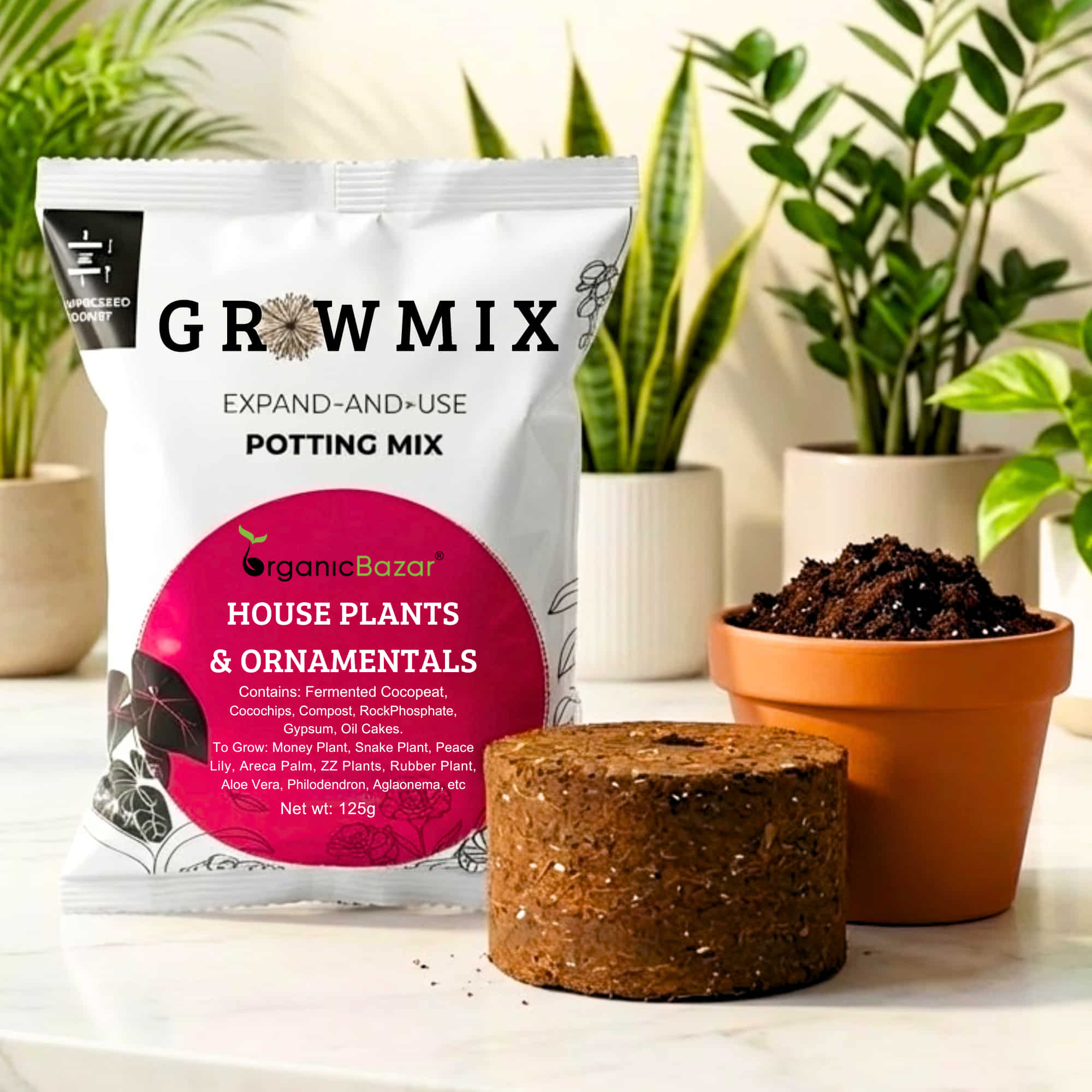 nursery potting mix GrowMix Expand-and-Use Potting Mix Disc for House Plants & Ornamentals – Organicbazar