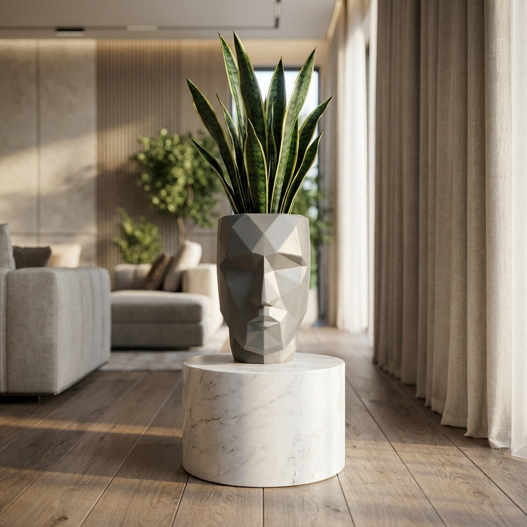 Iron Man Face Planter Pot (Pack of 1) – Luxury Geometric Designer Plant Pots for Living Room, Bedroom, Office, Villa, & premium commercial interiors