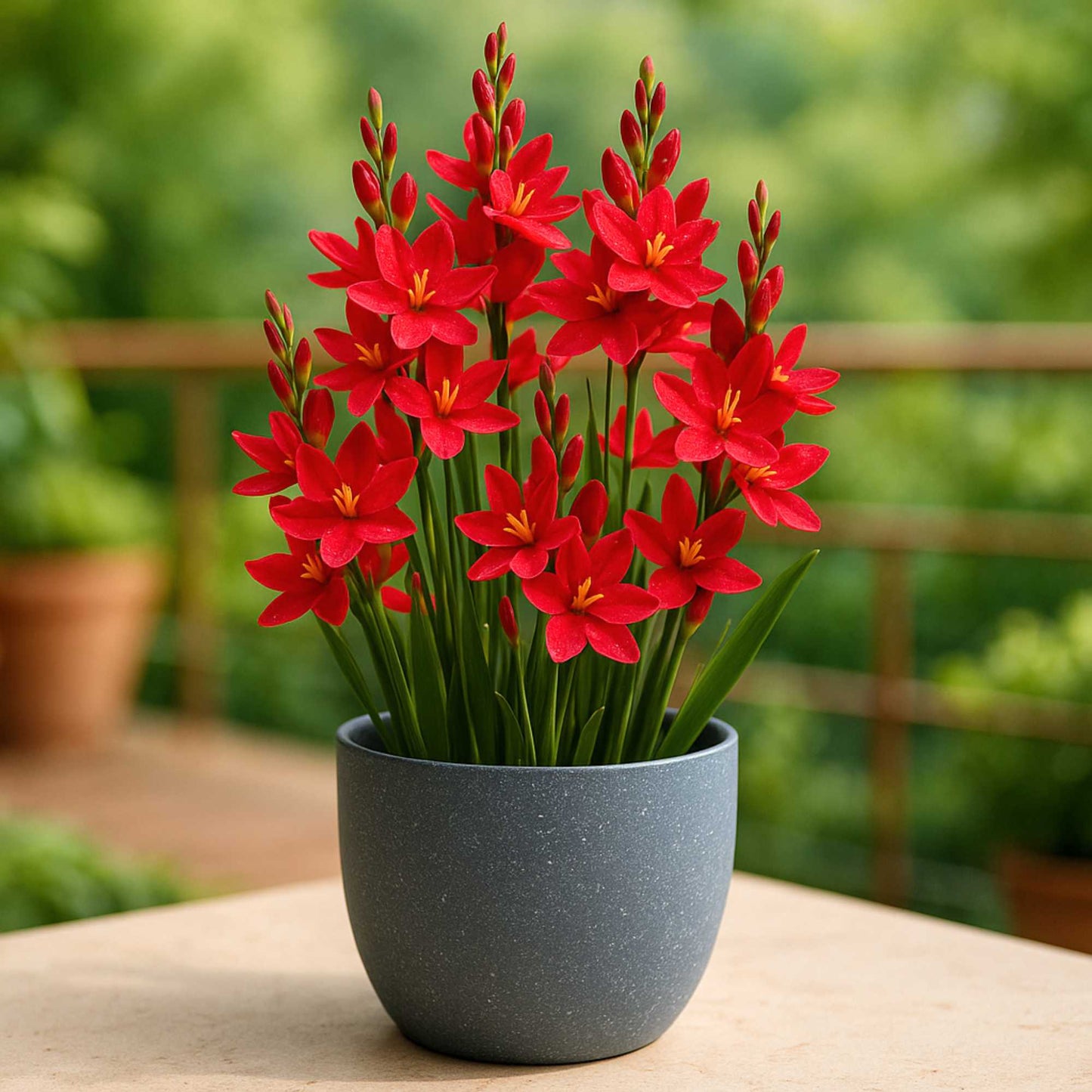 Ixia Red Flower Bulbs (05 Bulbs)