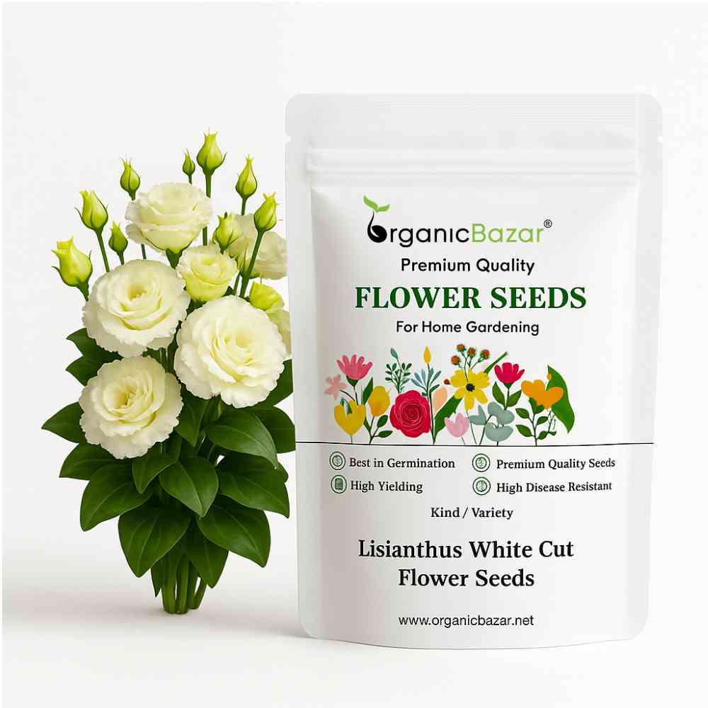 Lisianthus White Cut Flower Seeds (30 Seeds) Cut Flower Seeds For Pots, Bouquets & Balcony Gardening