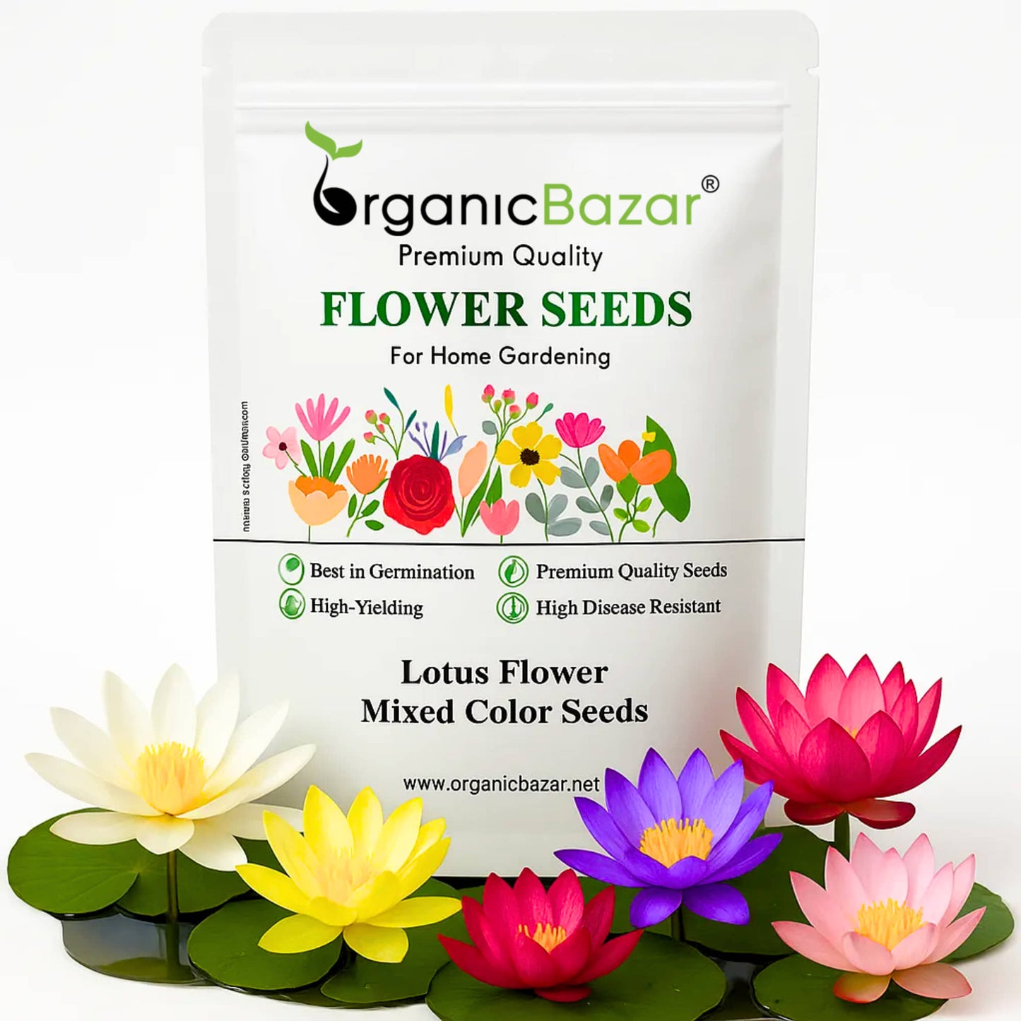 Lotus Flower Mixed Color Seeds - 20 Seeds (Kamal ke Beej/कमल के फूल के बीज)