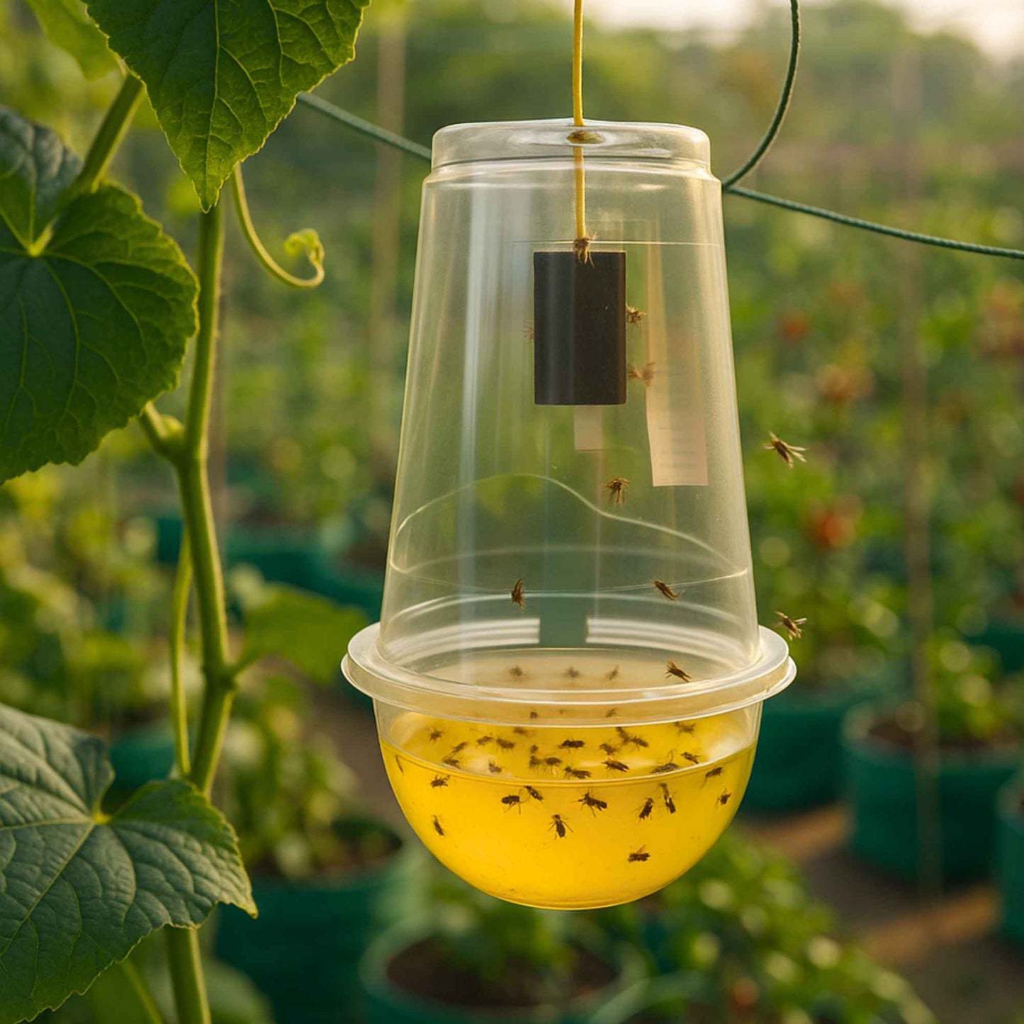 Melon Fruit Fly Trap With Pheromone Lure For Organic Gardening