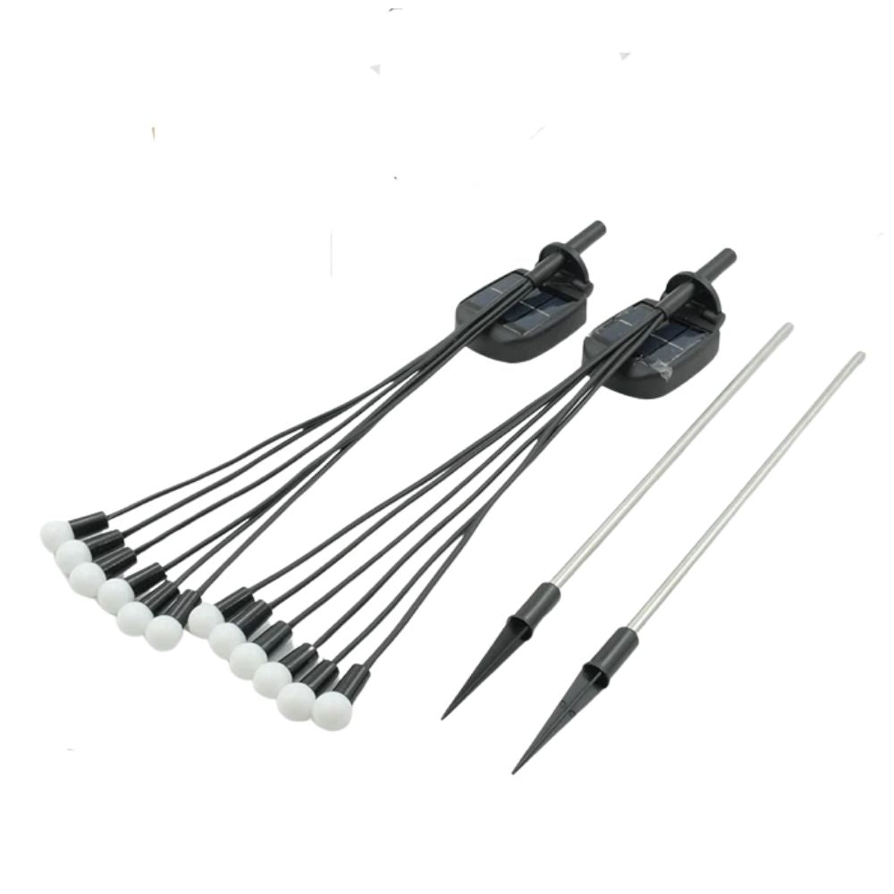 Outdoor Solar Garden Light, 6 LED Firefly Lamp (Pack of 2)