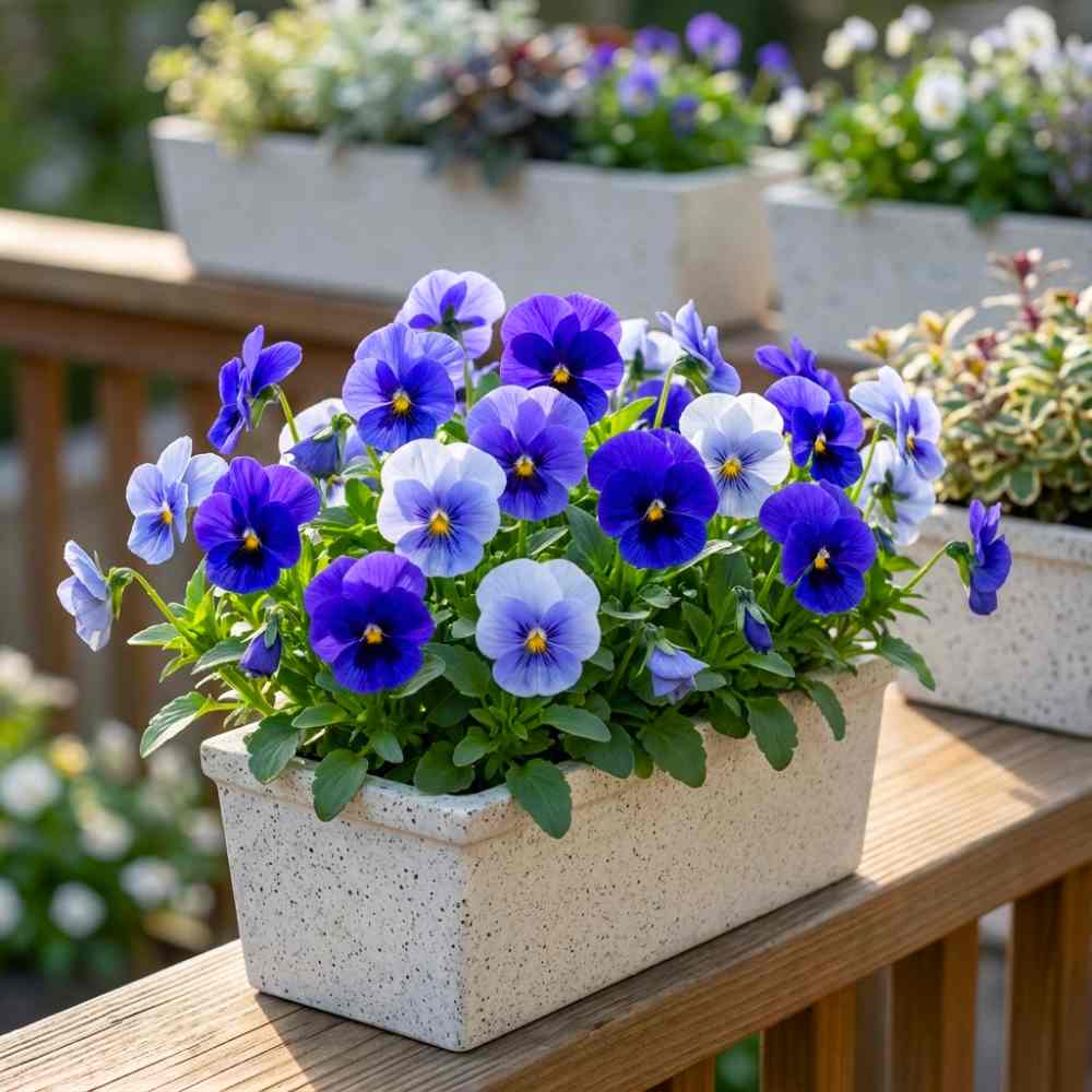 Pansy Swiss Giant Blue seeds (150 Seeds) Easy To Grow, High Germination, Perfect for pots, balconies, or Terrace gardens