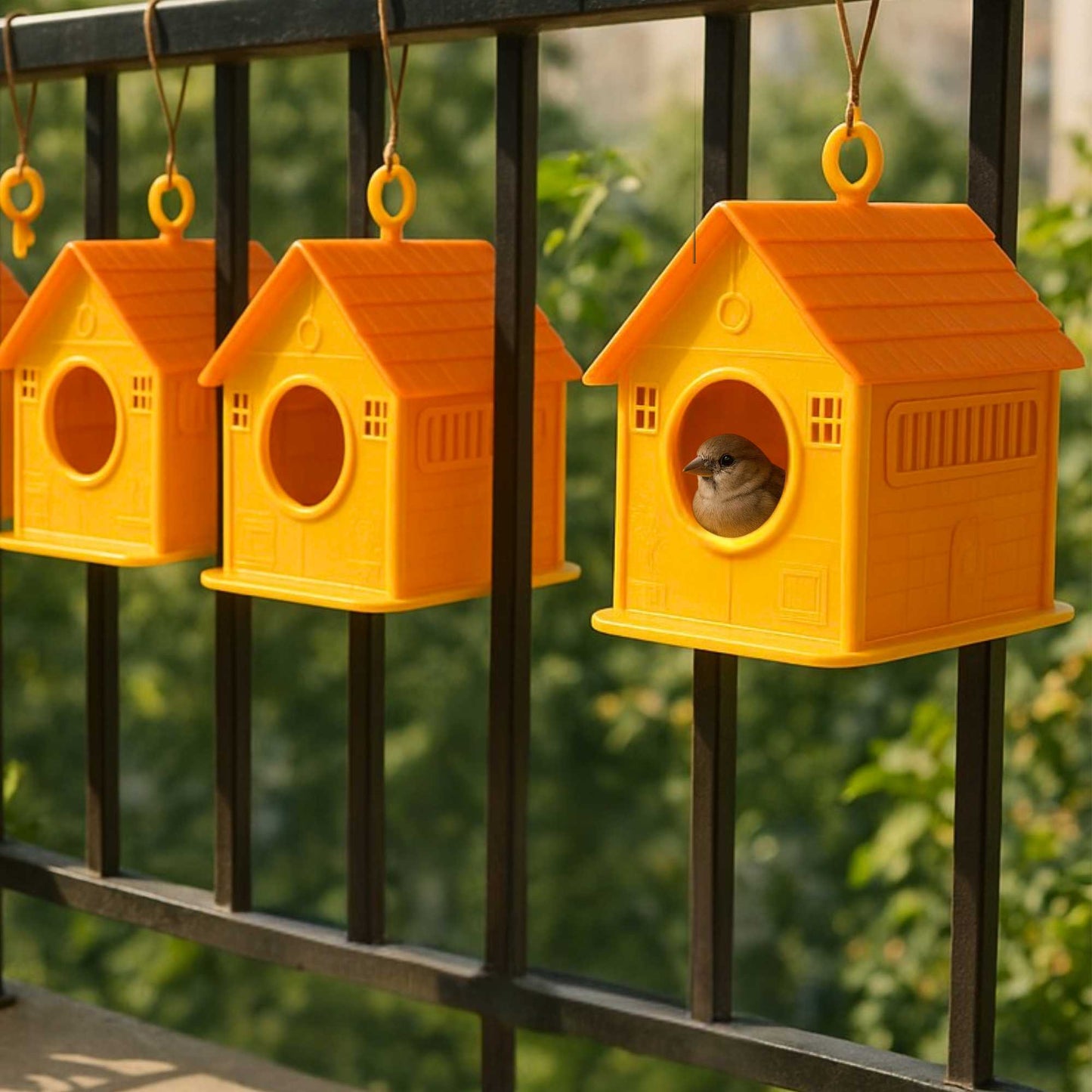 Plastic Bird House Foldable Bird Nest for Sparrows | Outdoor Nesting Shelter for Balcony & Garden | Lightweight & Weather-Resistant Bird Home with Air Ventilation