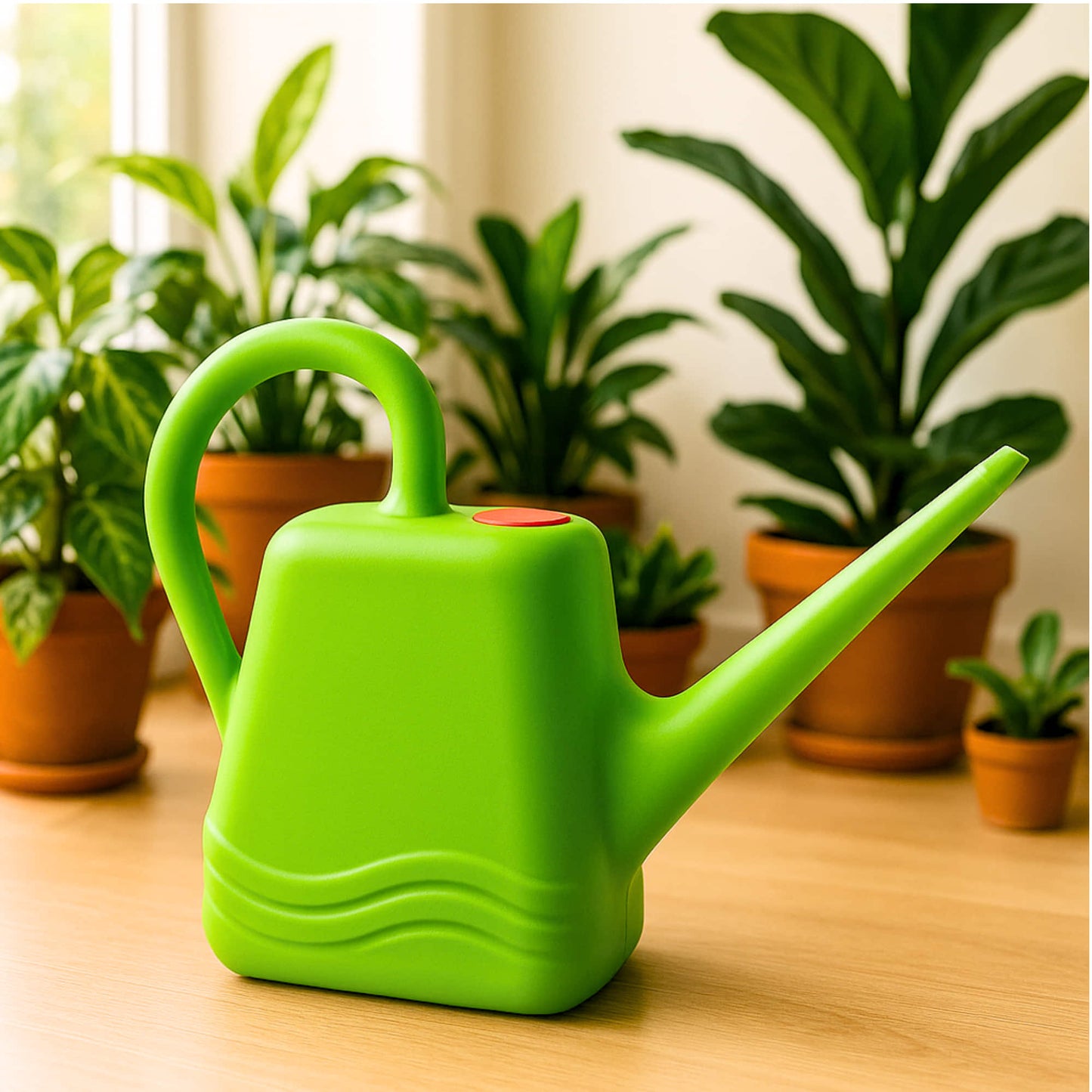 2 Litre Heavy-Duty Plastic Gardening Watering Can with Long Spout (Multi-color) & Ergonomic Handle (Random Color, Pack of 1)