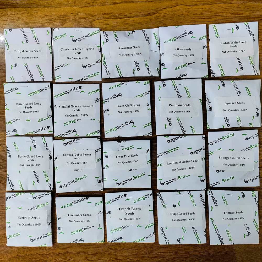 Rainy Season Vegetable Seeds Kit – Pack of 20 Best Vegetable Seeds for Monsoon Gardening | Ideal for Terrace & Kitchen Garden