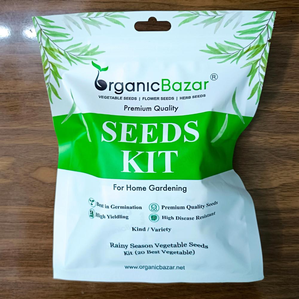 Rainy Season Vegetable Seeds Kit – Pack of 20 Best Vegetable Seeds for Monsoon Gardening | Ideal for Terrace & Kitchen Garden