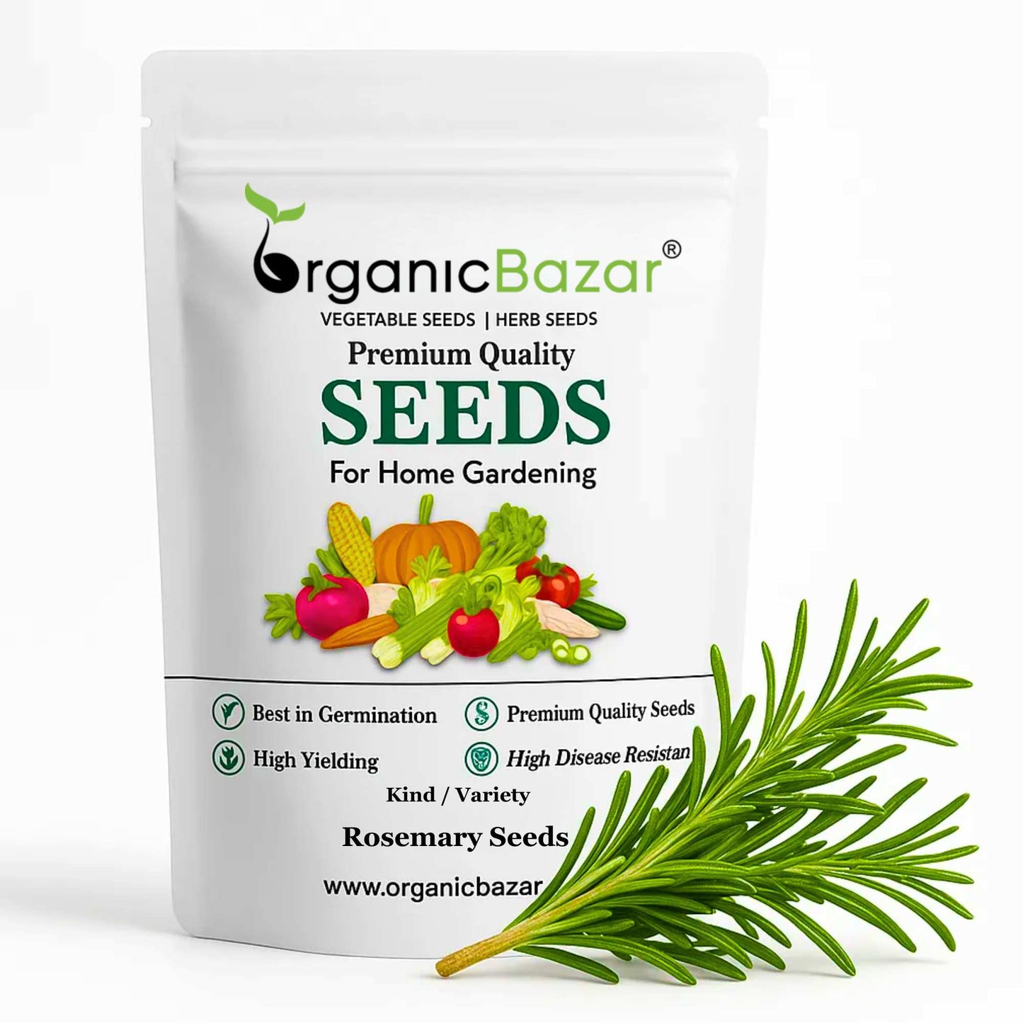 Rosemary Seeds - 100 Seeds (Gulmehndi/गुलमेंहदी के बीज) High-Germination Herb Seeds for Pots, Balcony & Home Garden