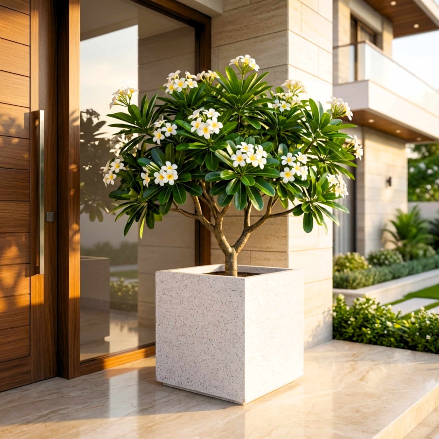 Cubicis Roto Moulded Square Luxury Planter Pot with 10+ Years Durability | Terrazzo Finish Roto Container | Durable, Lightweight & Weatherproof Pot for Garden, Balcony & Living Room