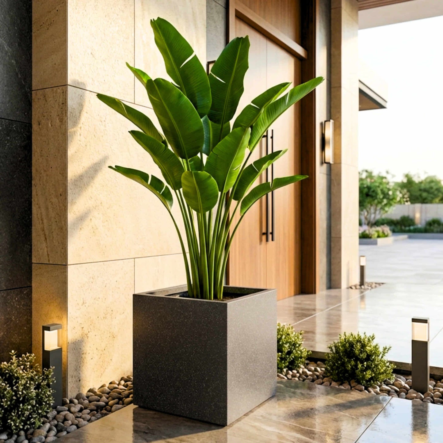 Cubicis Roto Moulded Square Luxury Planter Pot with 10+ Years Durability | Terrazzo Finish Roto Container | Durable, Lightweight & Weatherproof Pot for Garden, Balcony & Living Room