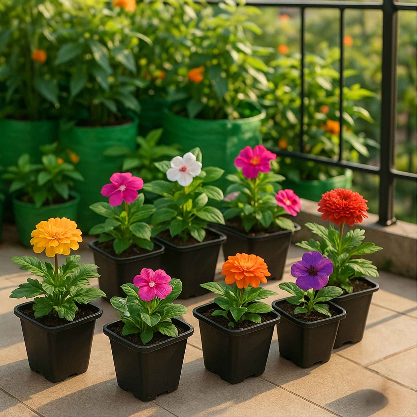 Square Nursery Pots for Seedlings (Black)