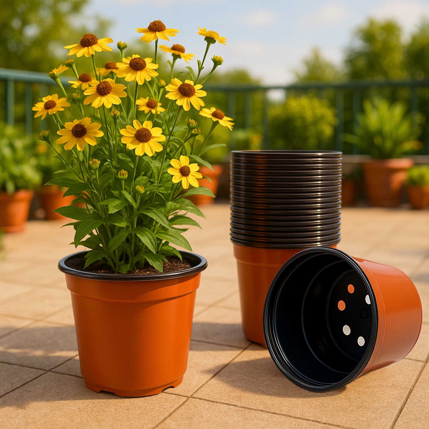 Thermoform Pot-7 Terracotta Color (Set of 20) (18 cm)