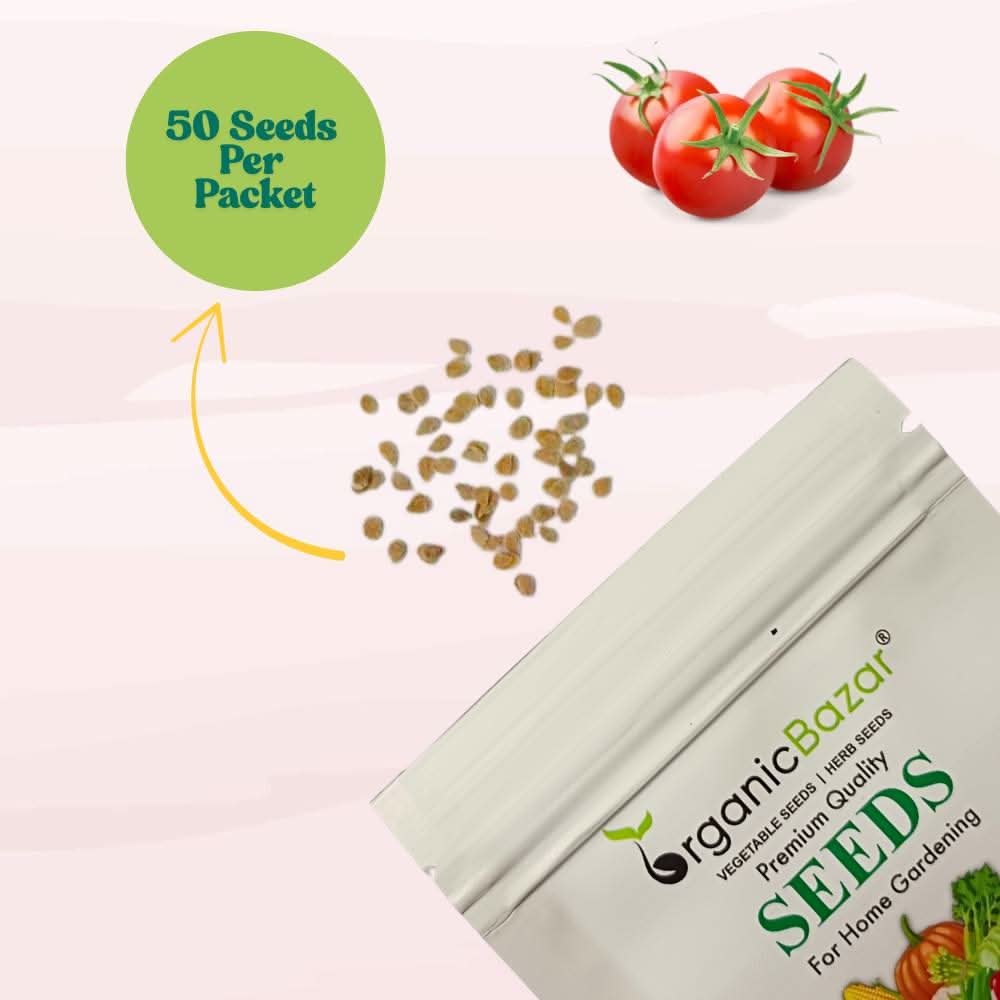 Tomato F1 Hybrid Seeds - 50 Seeds (Tamatar) (टमाटर के बीज) High Germination/ Easy to Grow/ Ideal for Terrace/Kitchen Gardening