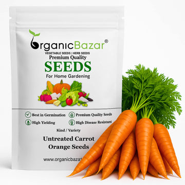 Untreated Carrot Orange Seeds For Organic Gardening - 1000 Seeds (Gajar/गाजर के बीज)