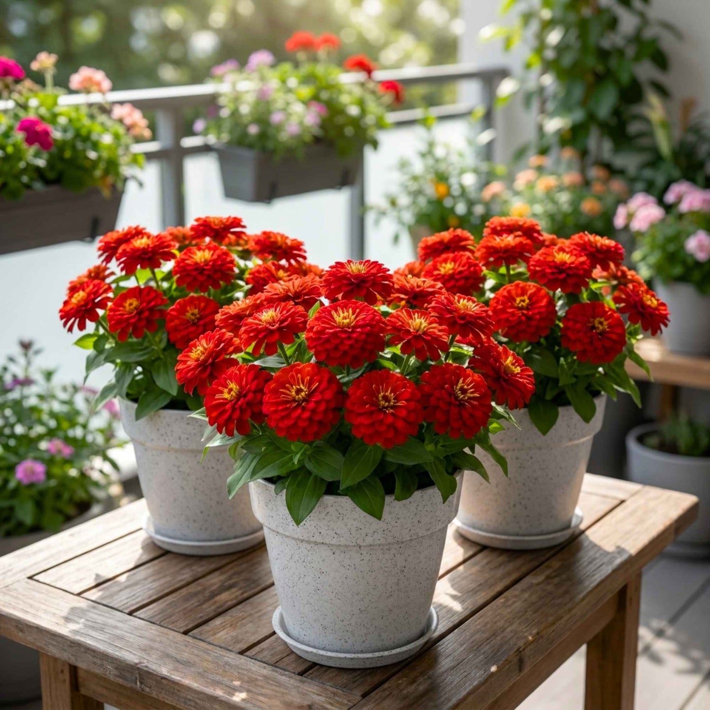 Zinnia Zesty Scarlet Red Flower Seeds (20 Seeds) High Germination/ Easy To grow/ Perfect for pots, balconies, or Terrace gardens