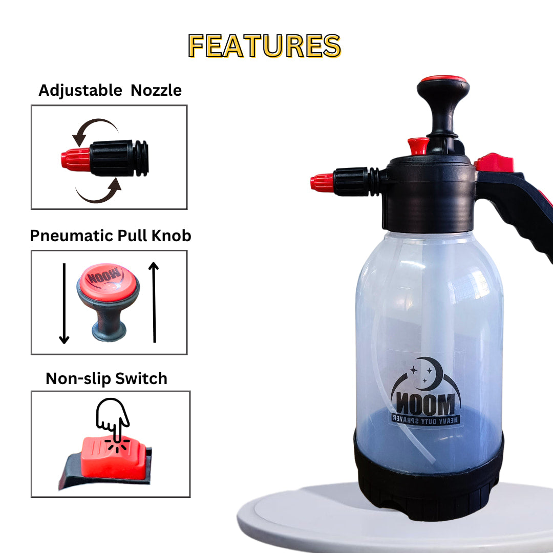 High-Pressure Spray Pump with Extension Rod for Garden (Transparent, 2 Liter)