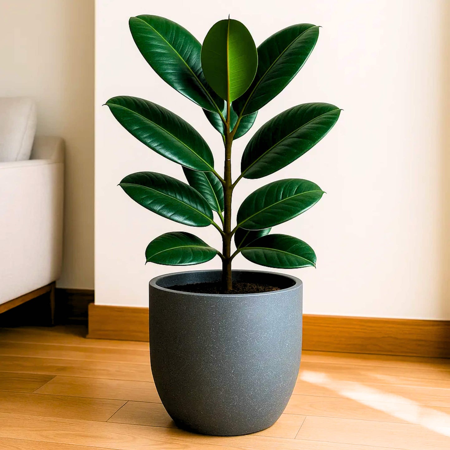 Roto Plastic Pot Decorative Grey Container with 10+ Years Durability | Lightweight, Unbreakable & Weatherproof Plant Pots | Premium Planter Indoor-Outdoor Garden, Balcony, & Living Room (Grey Marble, Pack of 1)