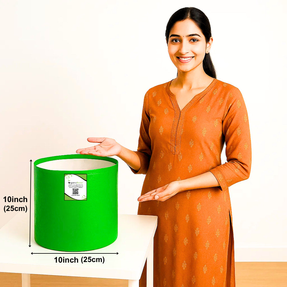 OrganicBazar HDPE 10×10 Cylindrical Grow Bag – 260 GSM | UV-Stabilized Round Grow Bag for Vegetables & Flowers