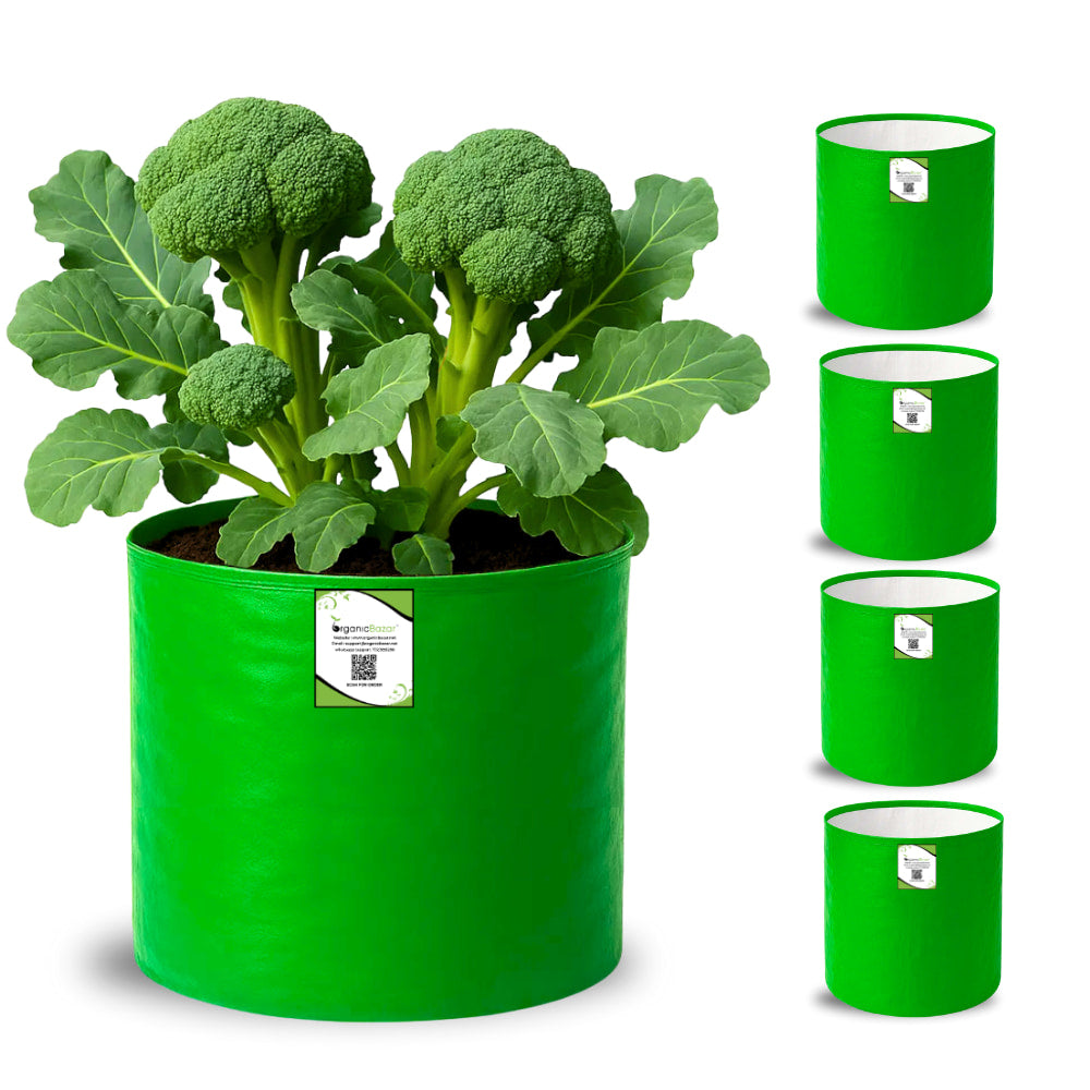 OrganicBazar 12x15 Grow Bag for Vegetable Garden, Premium HDPE 260 GSM, Green Plant Bags