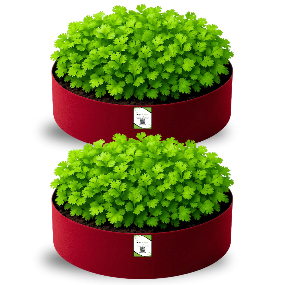 OrganicBazar Geo 18x6 Leafy Grow Bags for Leafy Vegetables for Terrace Garden, Premium Geo Fabric 450 GSM Plant Bags