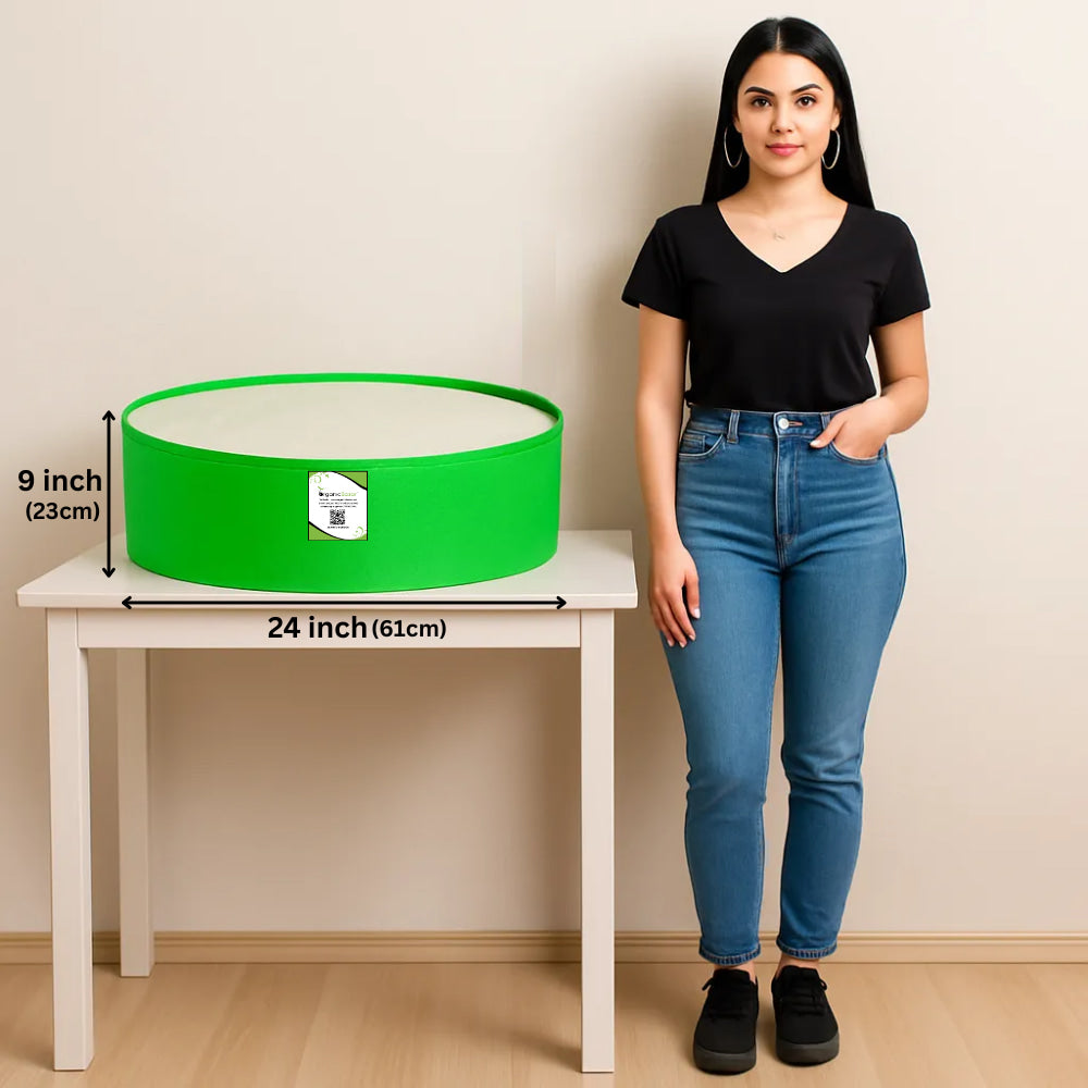 OrganicBazar 24x9 Grow Bag for Leafy Vegetables, Premium HDPE 260 GSM, Green Plant Bags for Terrace Garden