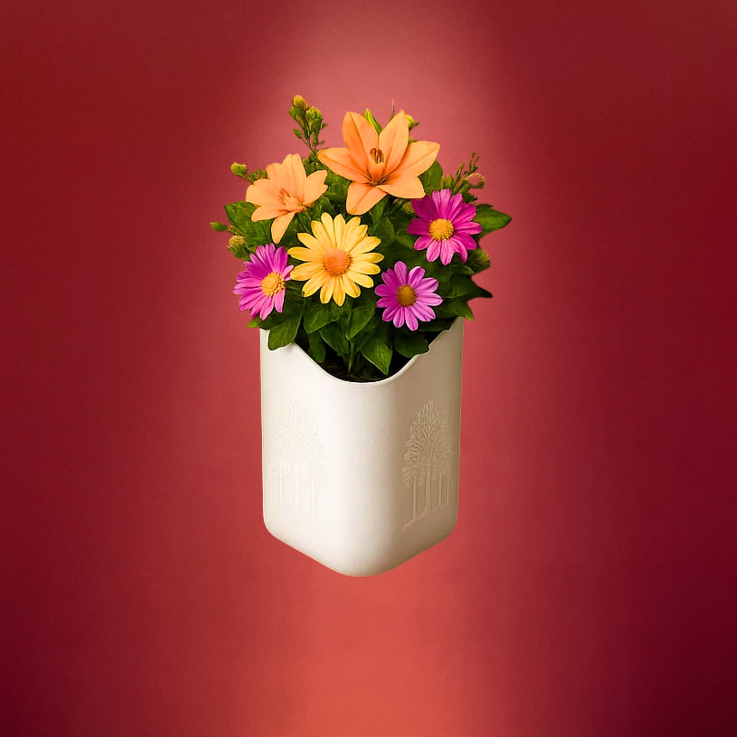 Wall Hanging Flower Pots for Home and Garden Decoration, Heavy-Duty Plastic Planters for Indoor & Outdoor Use (White)