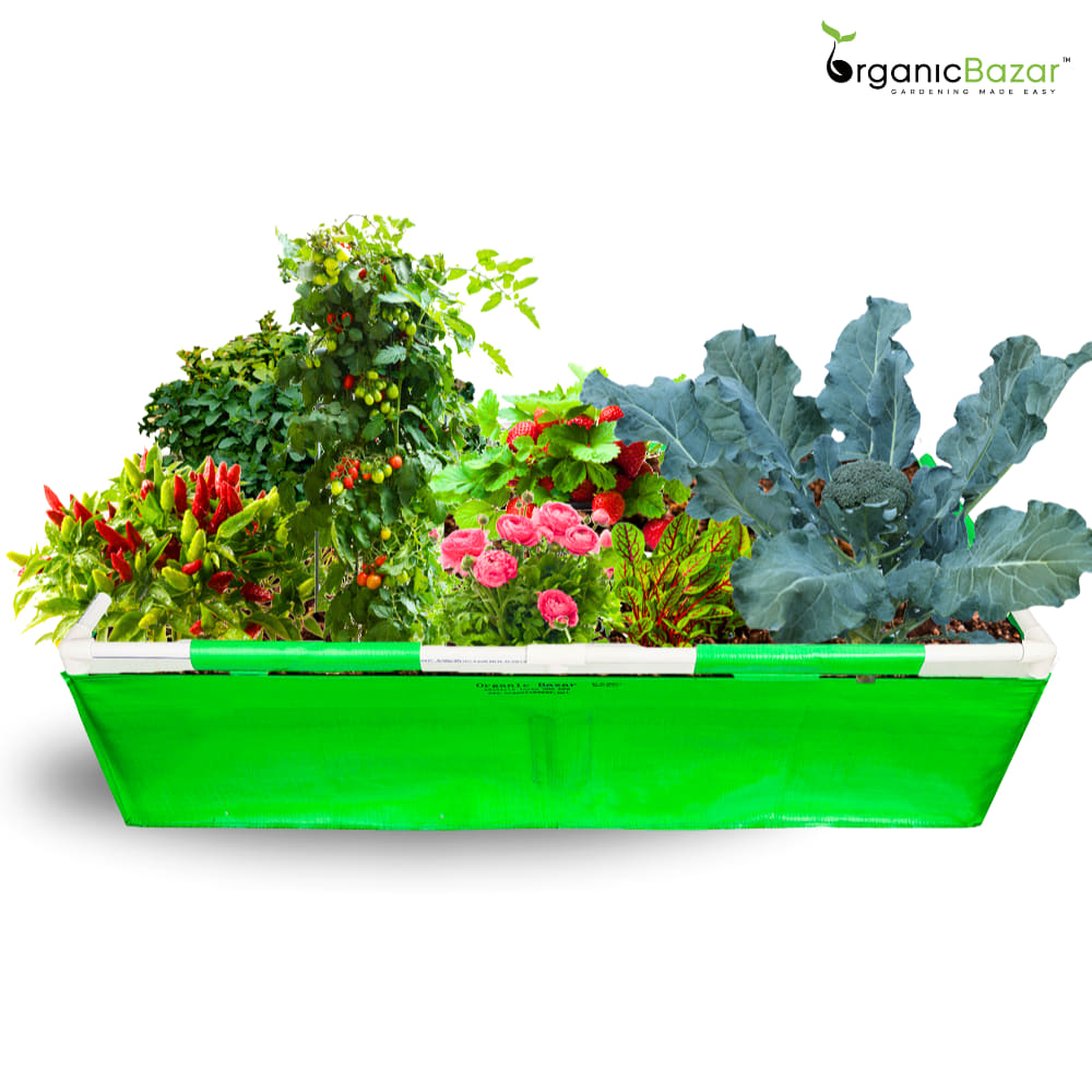 HDPE 48x24x12 Rectangle Grow Bag With Supporting Pvc Pipes Extra Thick Premium Quality Grow Bags