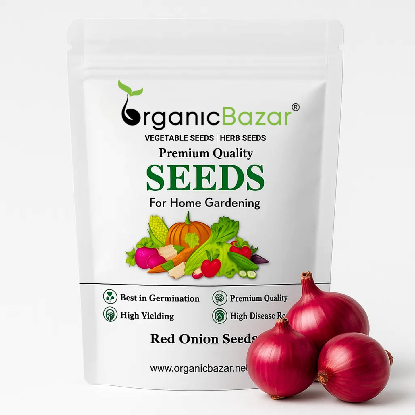 Red Onion (Lal Pyaj) Seeds - 400 Seeds (लाल प्याज के बीज) High Yield/High Germination/Best Seeds for Terrace Gardening