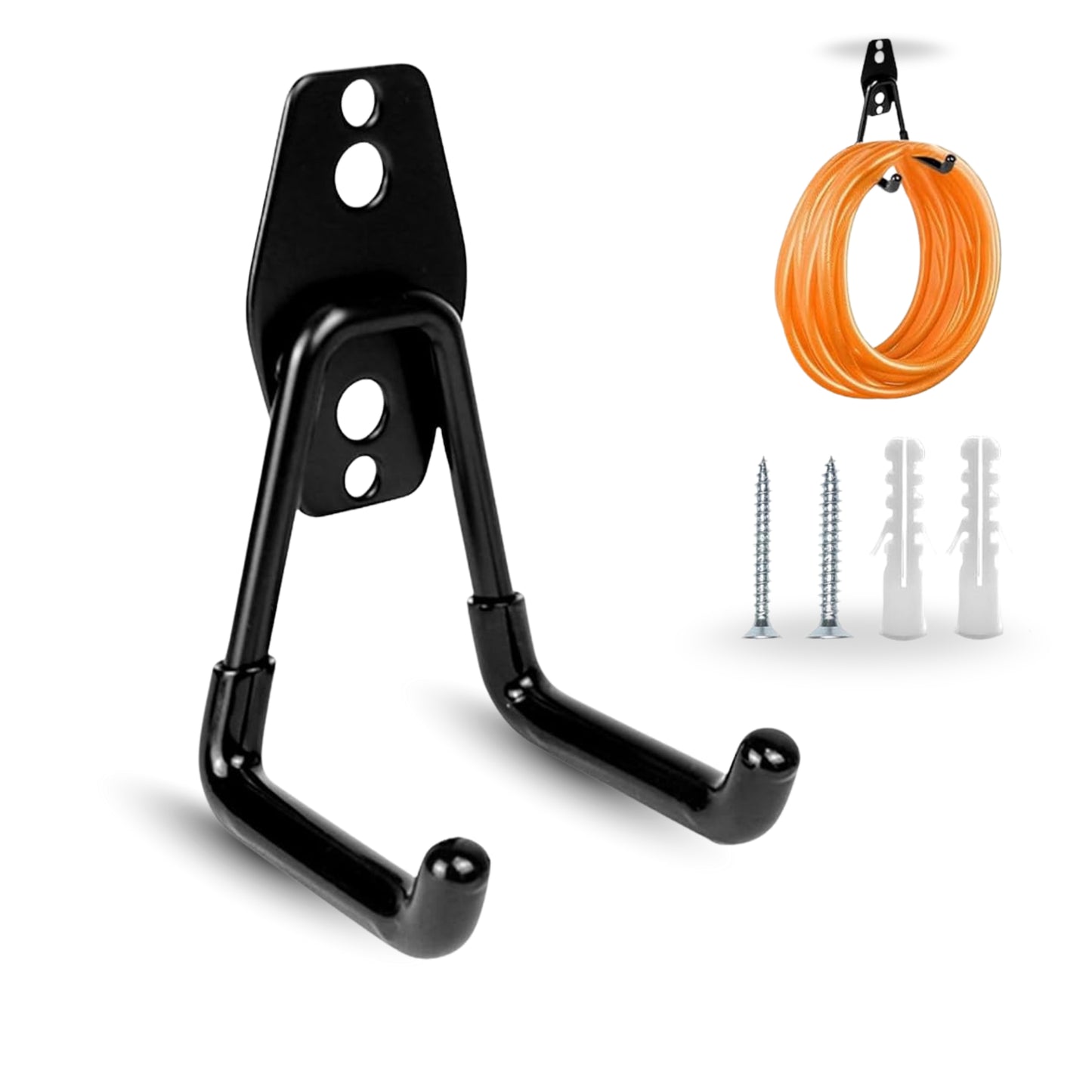 Garden Hose Hanger Hook Heavy Duty – Wall Mounted Metal Garden Pipe Holder Holder | Rust-Resistant Water Hose Organizer | Sturdy & Space-Saving Storage Hook for Yard, Lawn, Patio, Garage & Shed (Pack of 1)