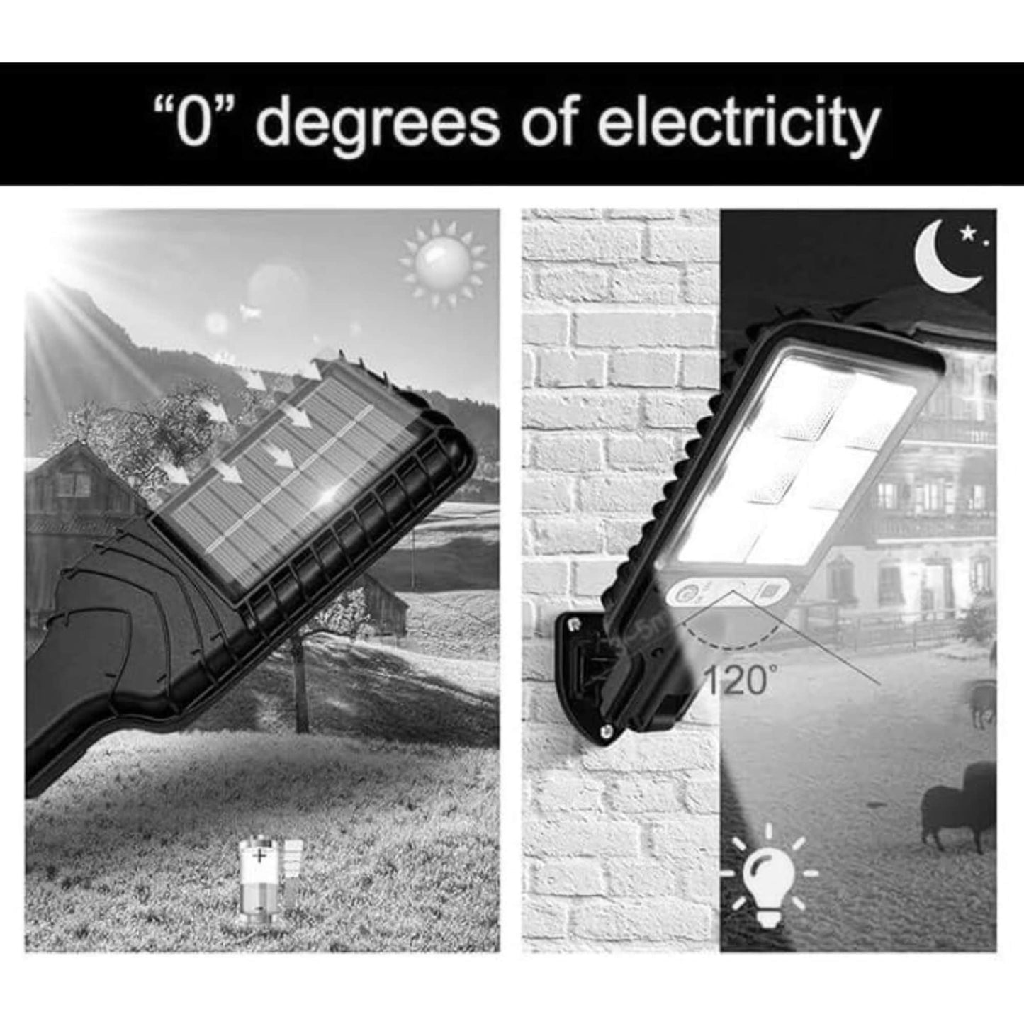 Solar LED Street Lamp Light | Super Bright COB LED | Motion Sensor | Remote Control | Auto-Chargeable Street Lamp for Front Porch, Patio, Garden & Outdoor (Pack of 1)