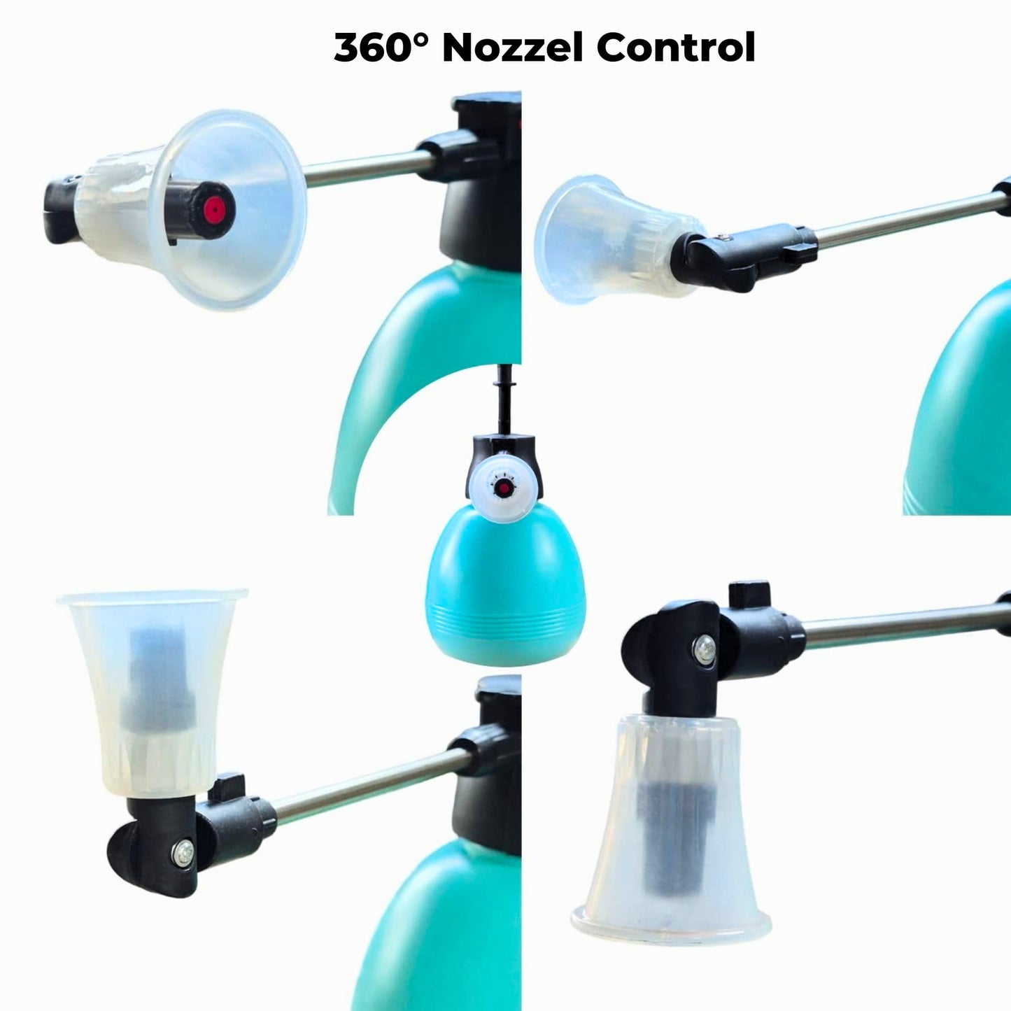 Spray Pump 360° Nozzle with Extended Wand for Gardening, Cleaning & Multipurpose Use (2L, Teal Color) | Adjustable Mist & Stream | Pressure Pump Sprayer