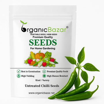 Untreated Chilli Seeds For Organic Gardening - 50 Seeds (Mirch/ मिर्च के बीज)