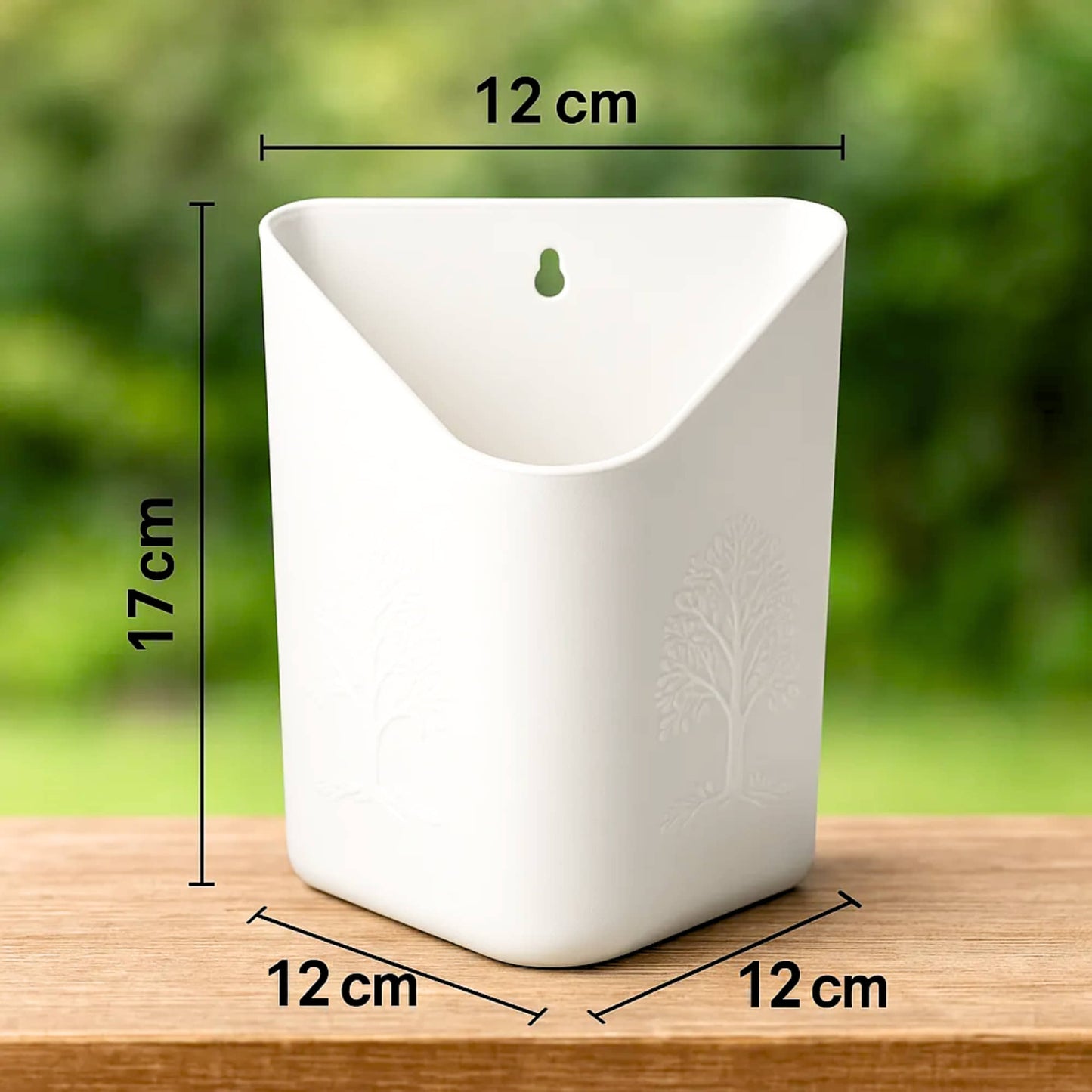 Wall Hanging Flower Pots for Home and Garden Decoration, Heavy-Duty Plastic Planters for Indoor & Outdoor Use (White)